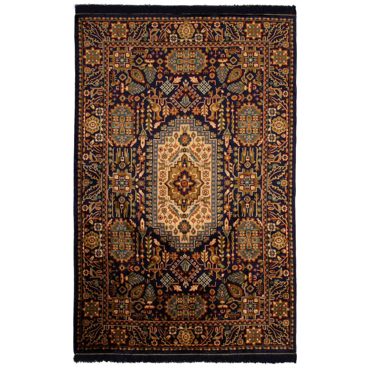 فرش ماشینی اکریلیک + ابریشم بامبو طرح سراسر کد طرح 00666