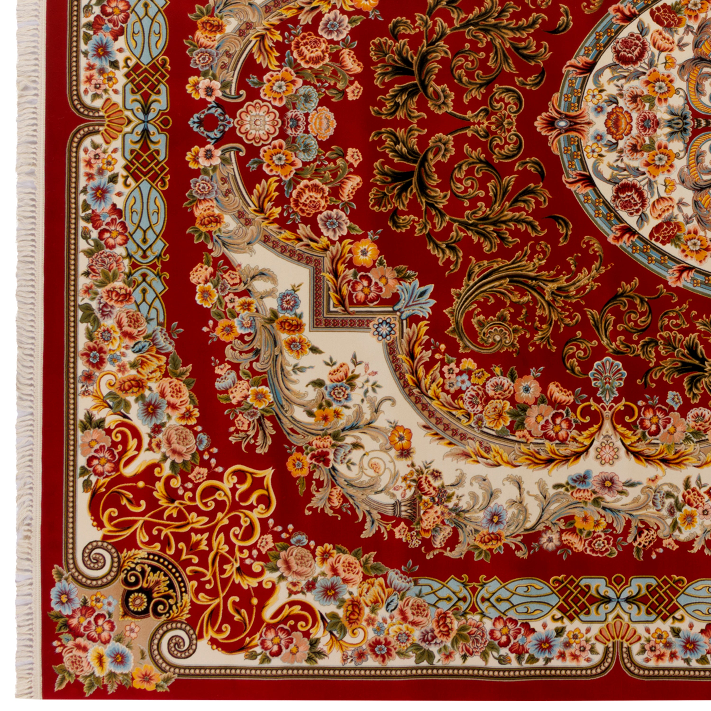 Machine-made Rug, Flowers & Leaves Medallion & Corner, Acrylic, SPU 100005
