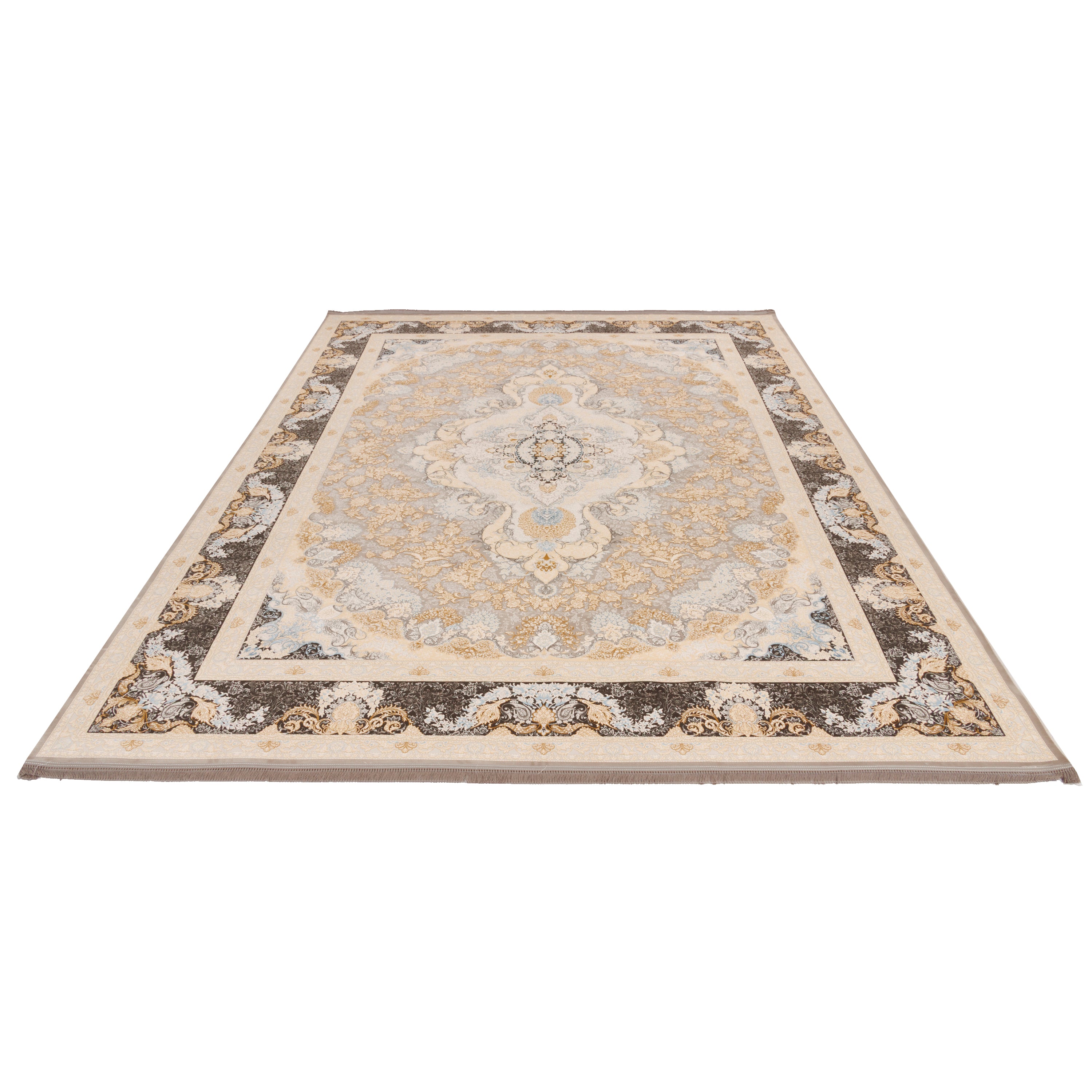 Machine-made Rug, Flowers & Leaves Medallion & Corner, Acrylic, SPU 100006