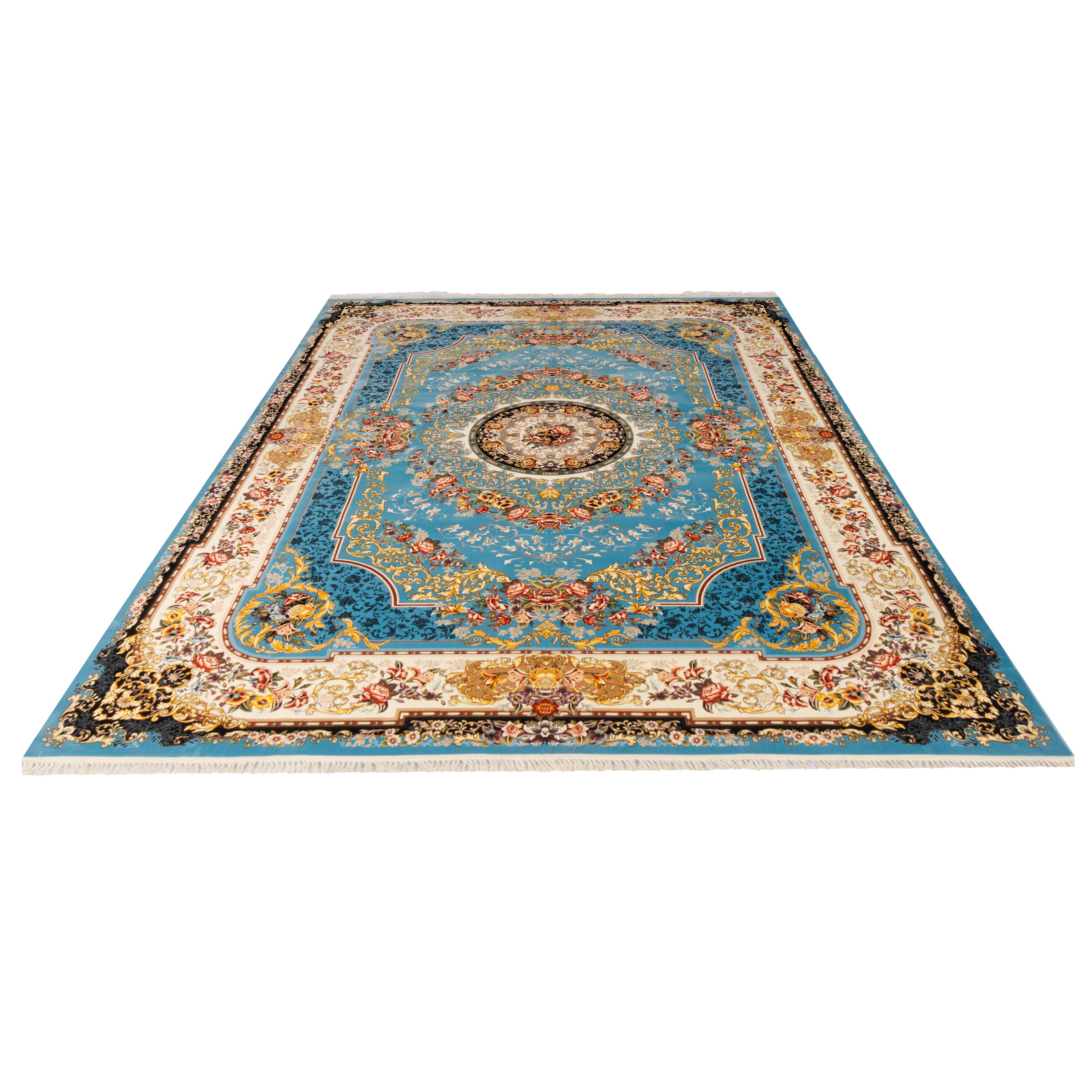 Machine-made Rug, Flowers & Leaves Medallion & Corner, Acrylic, SPU 100008