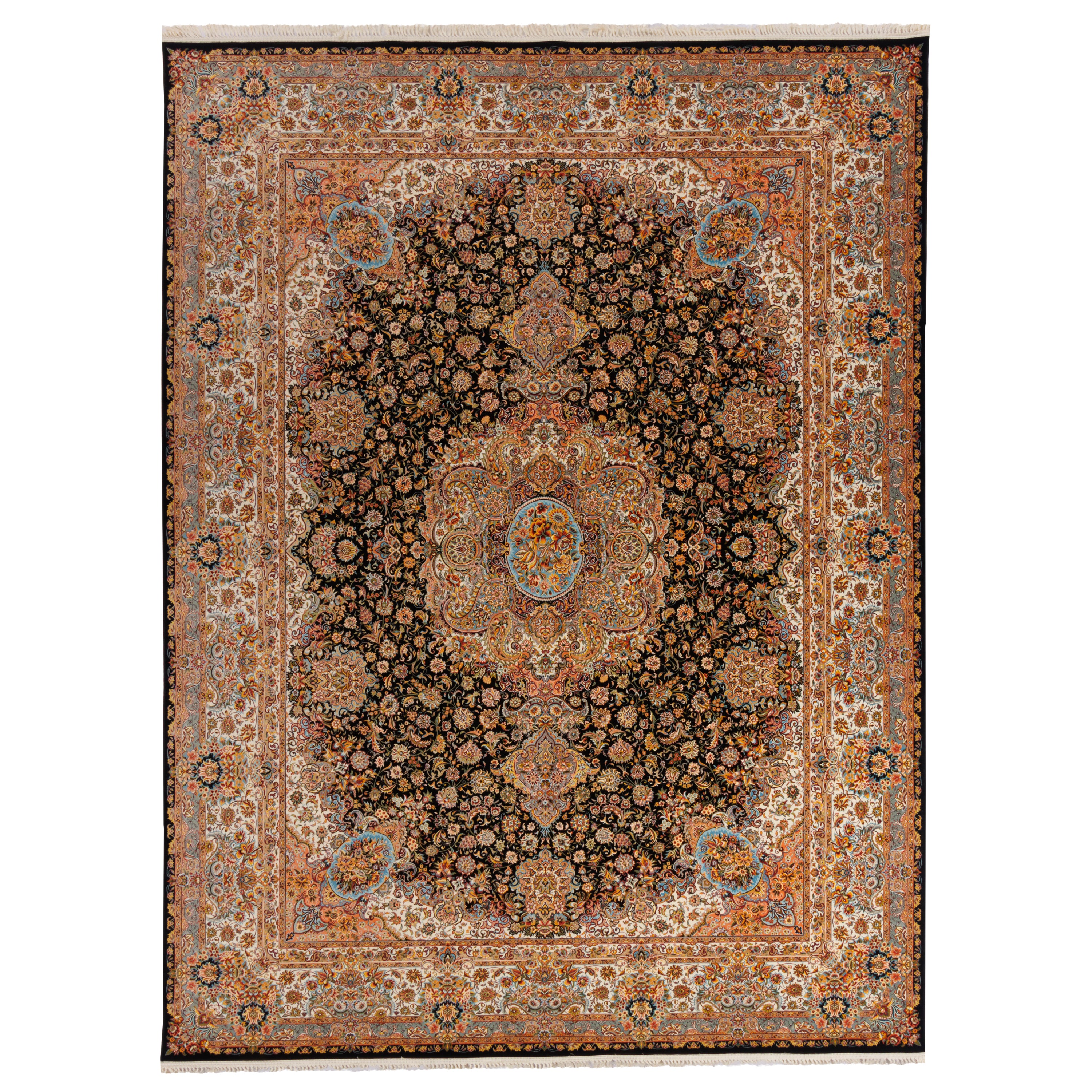 Machine-made Rug, Flowers & Leaves Medallion & Corner, Acrylic, SPU 100011