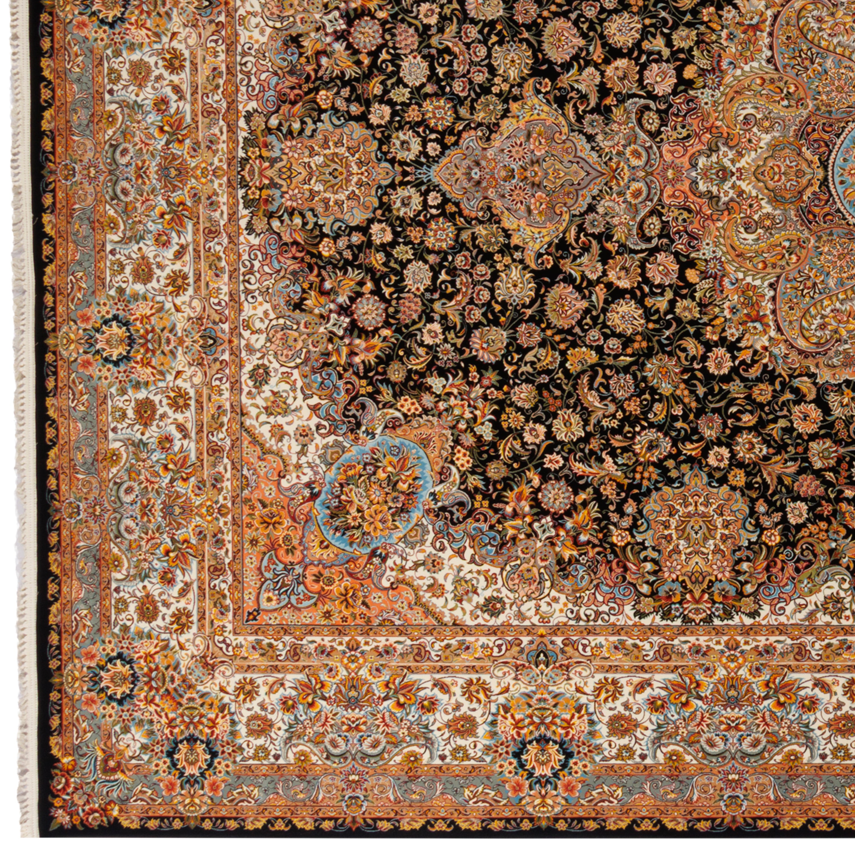 Machine-made Rug, Flowers & Leaves Medallion & Corner, Acrylic, SPU 100011