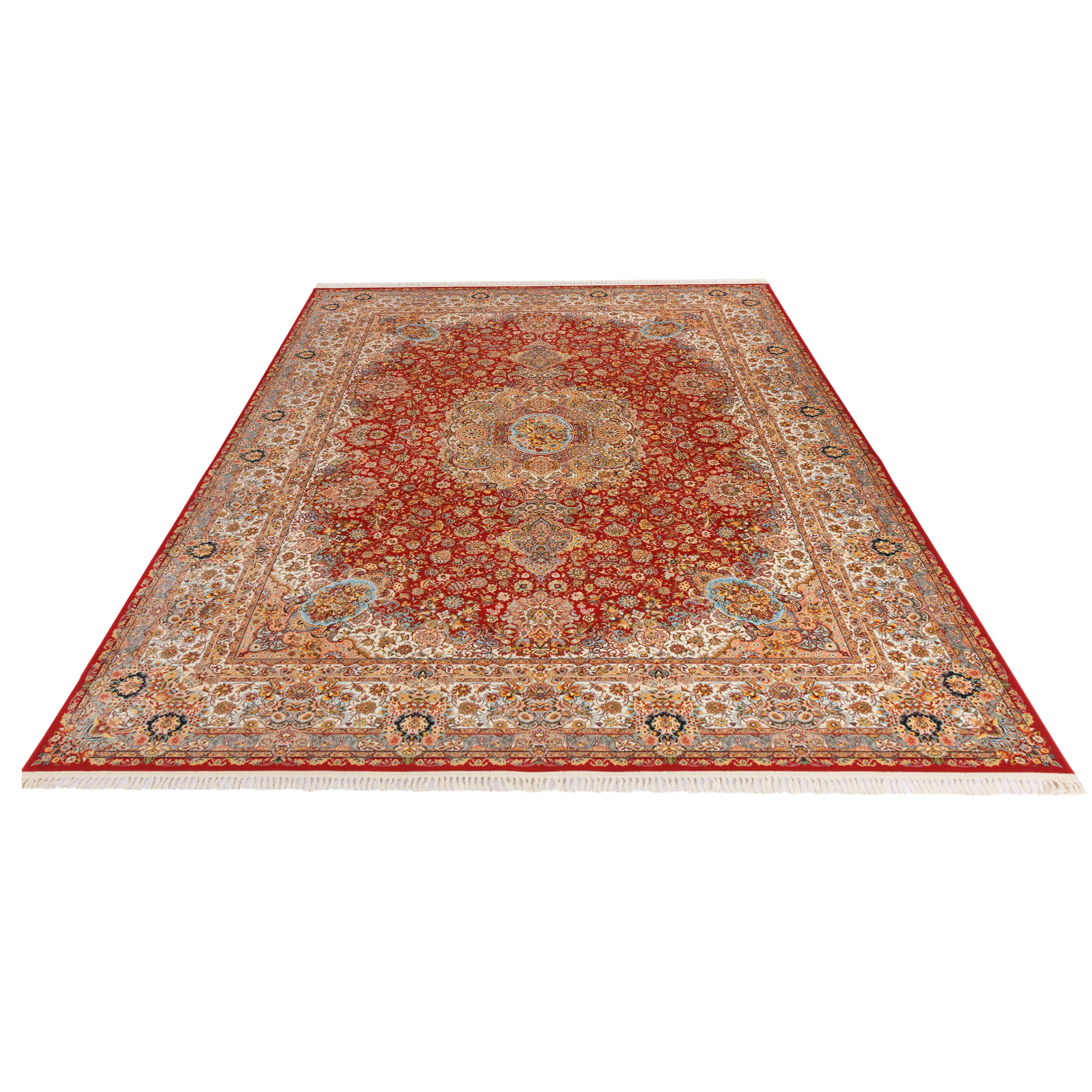 Machine-made Rug, Flowers & Leaves Medallion & Corner, Acrylic, SPU 100011