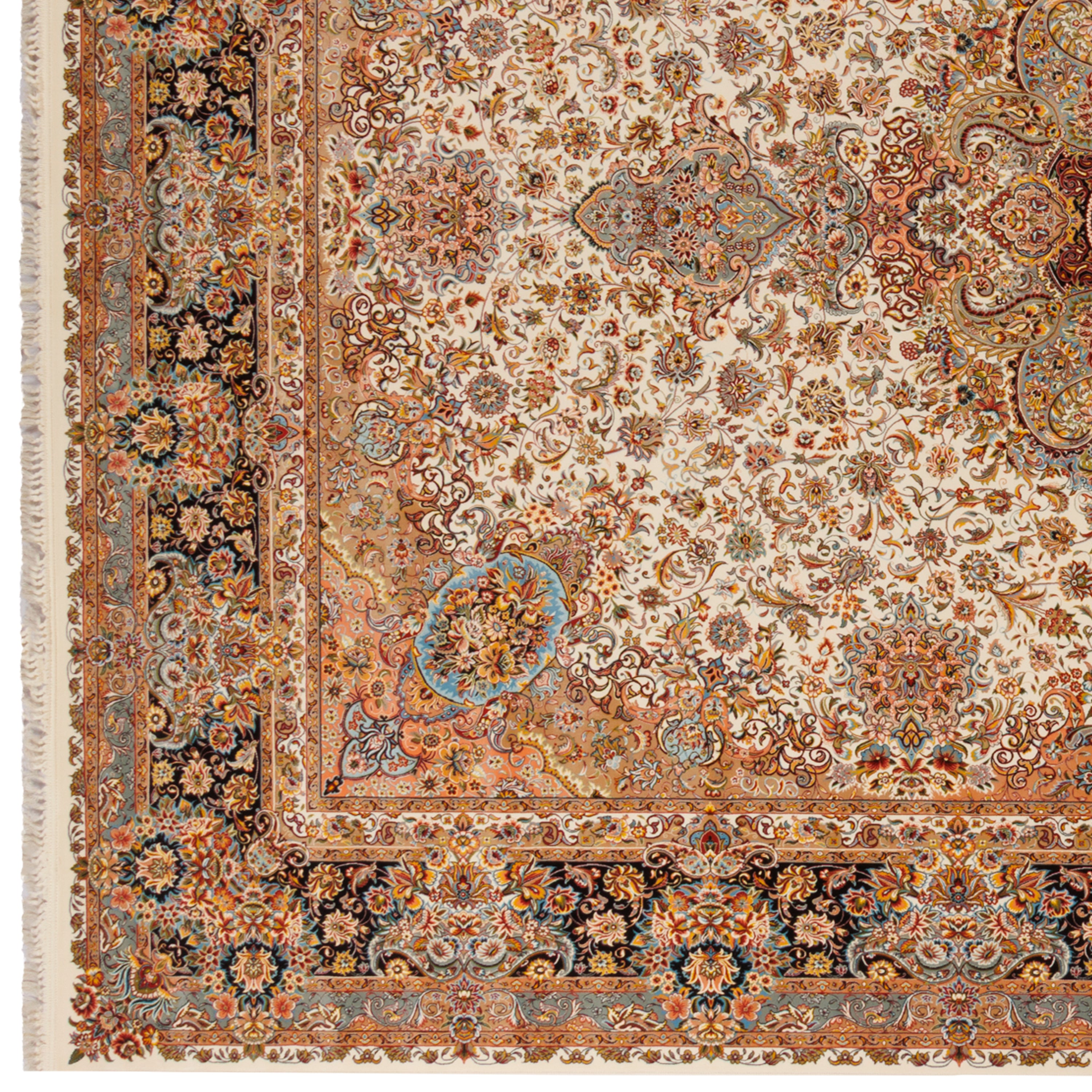 Machine-made Rug, Flowers & Leaves Medallion & Corner, Acrylic, SPU 100011