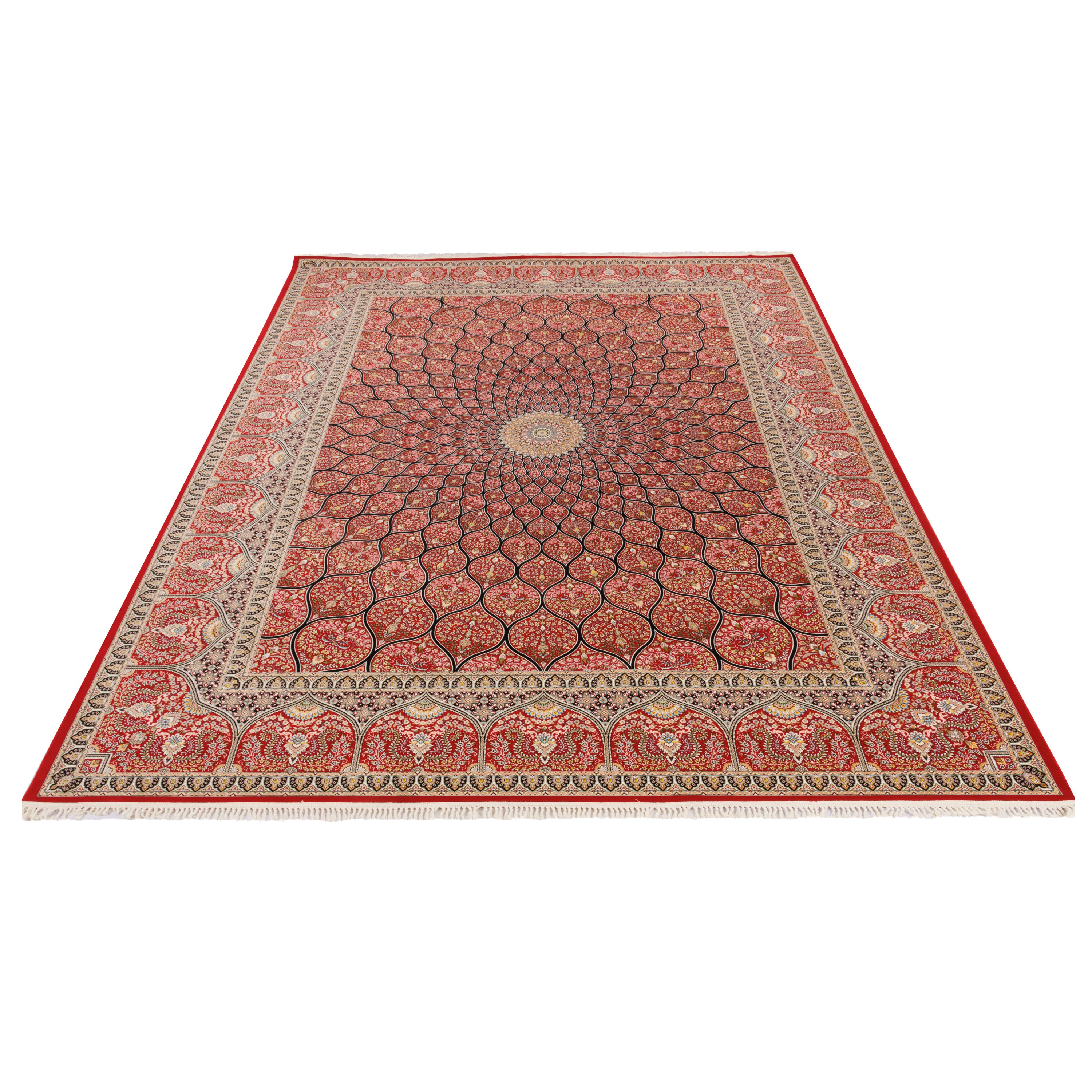 Machine-made Rug, Flowers & Leaves Dome, Acrylic, SPU 100013