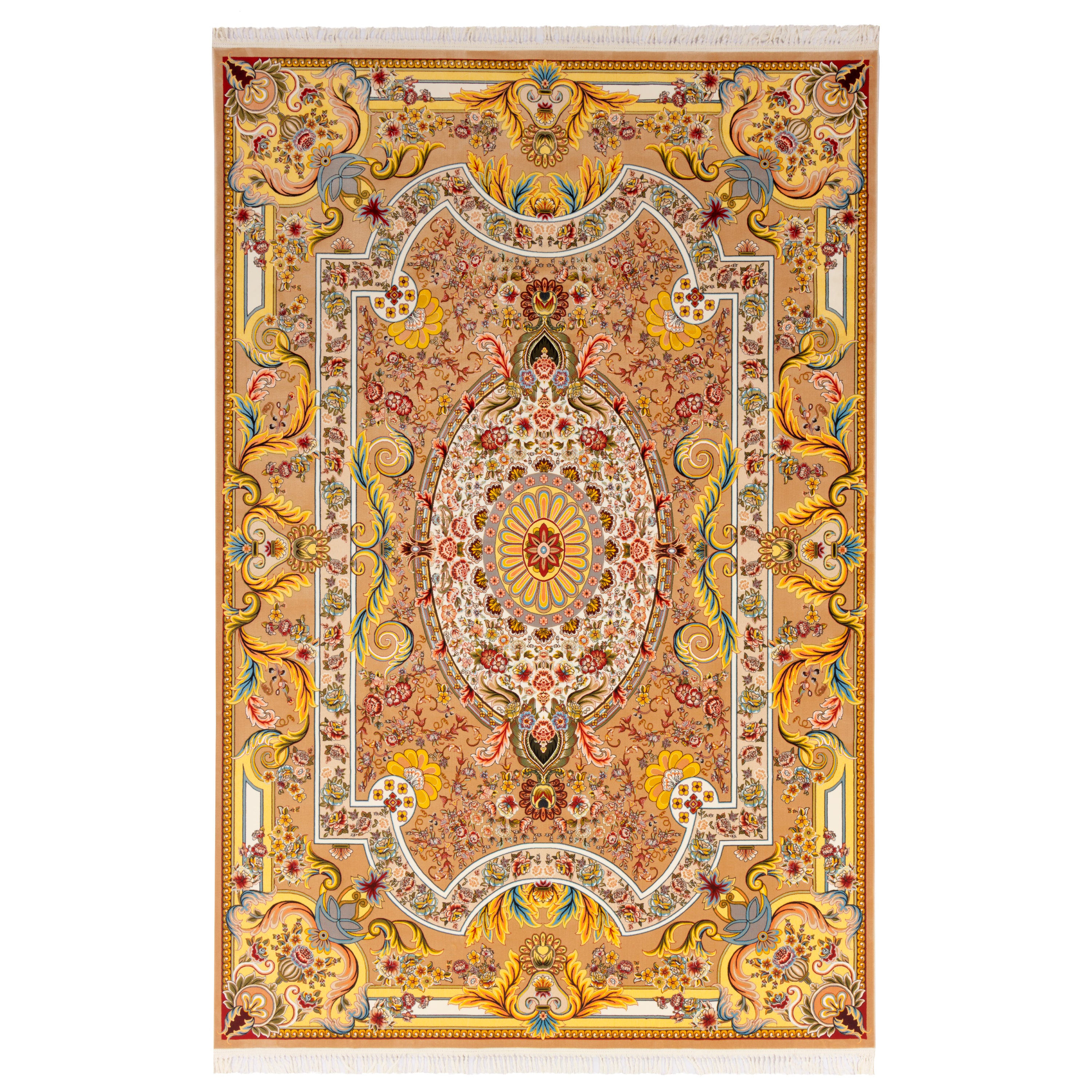 Machine-made Rug, Flowers & Leaves Medallion & Corner, Acrylic, SPU 100018