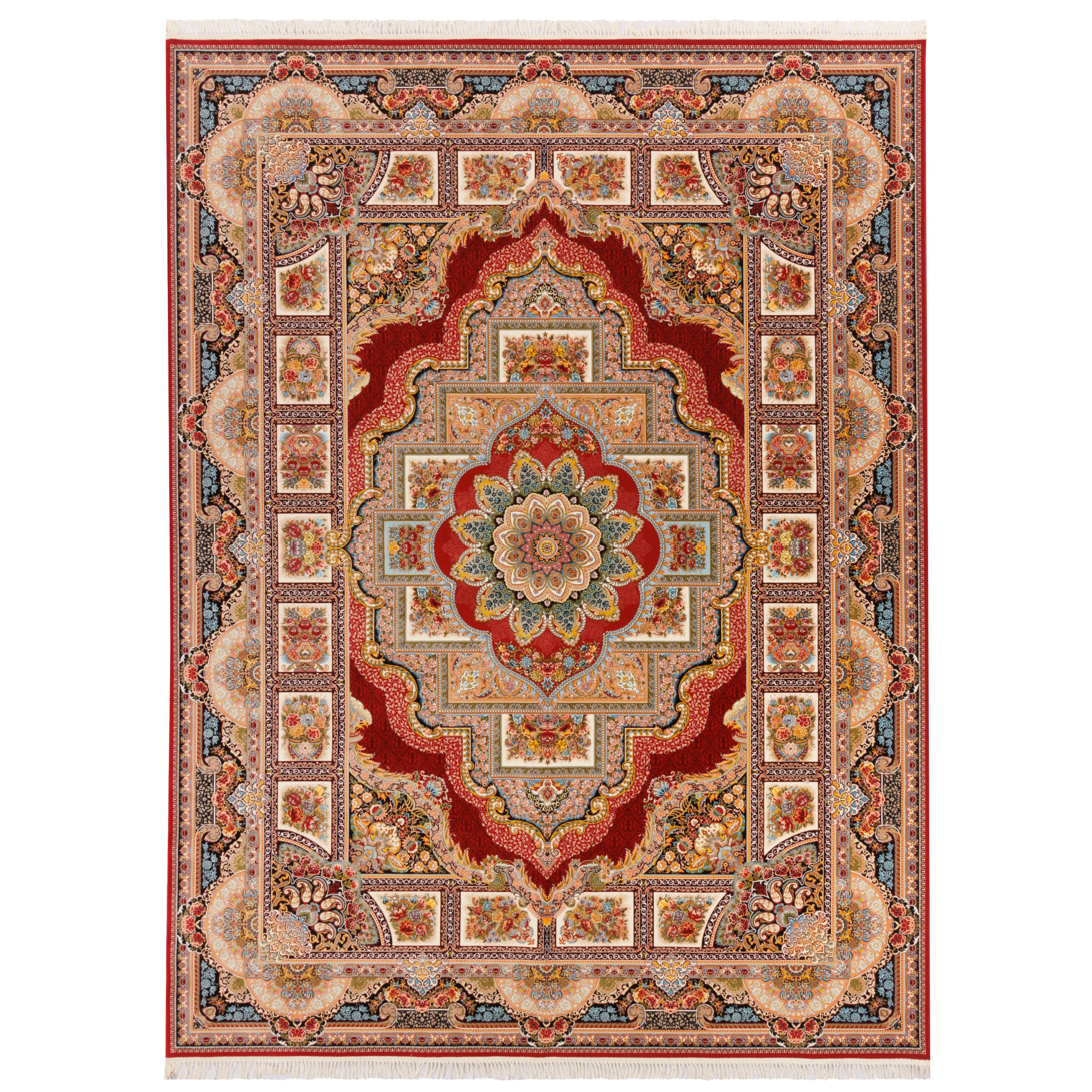 Machine-made Rug, Flowers & Leaves Medallion & Corner, Acrylic, SPU 100050
