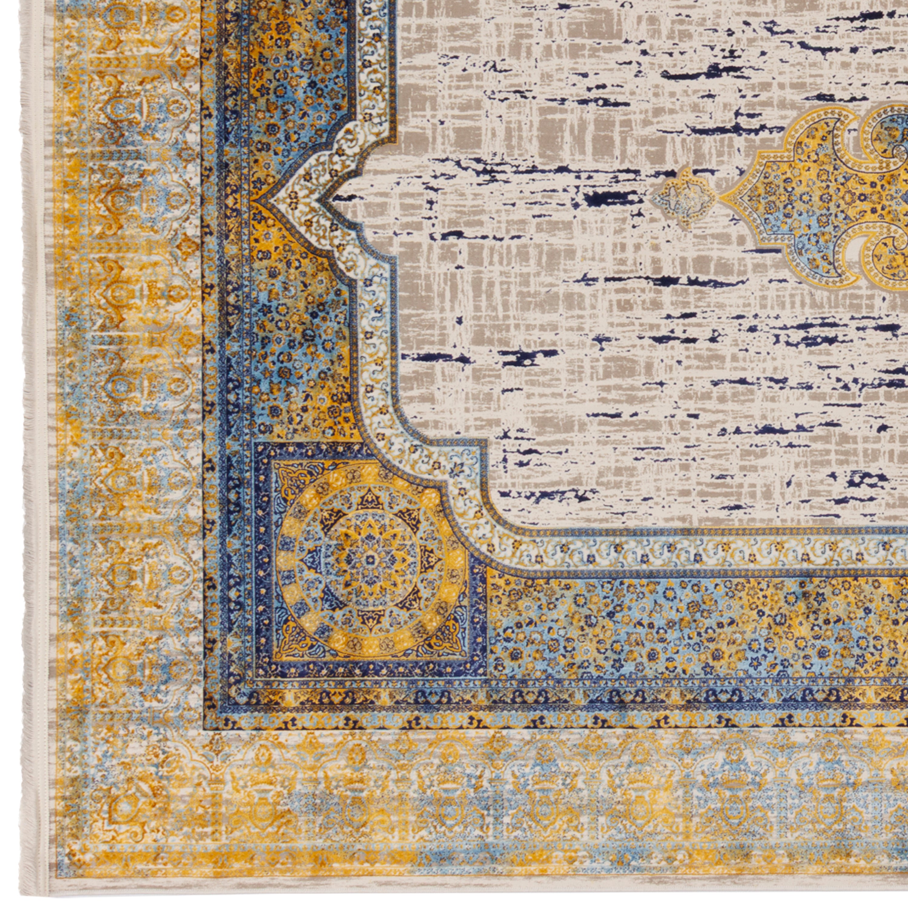 Machine-made Rug, Neoclassic Medallion & Corner, Acrylic, SPU 100072