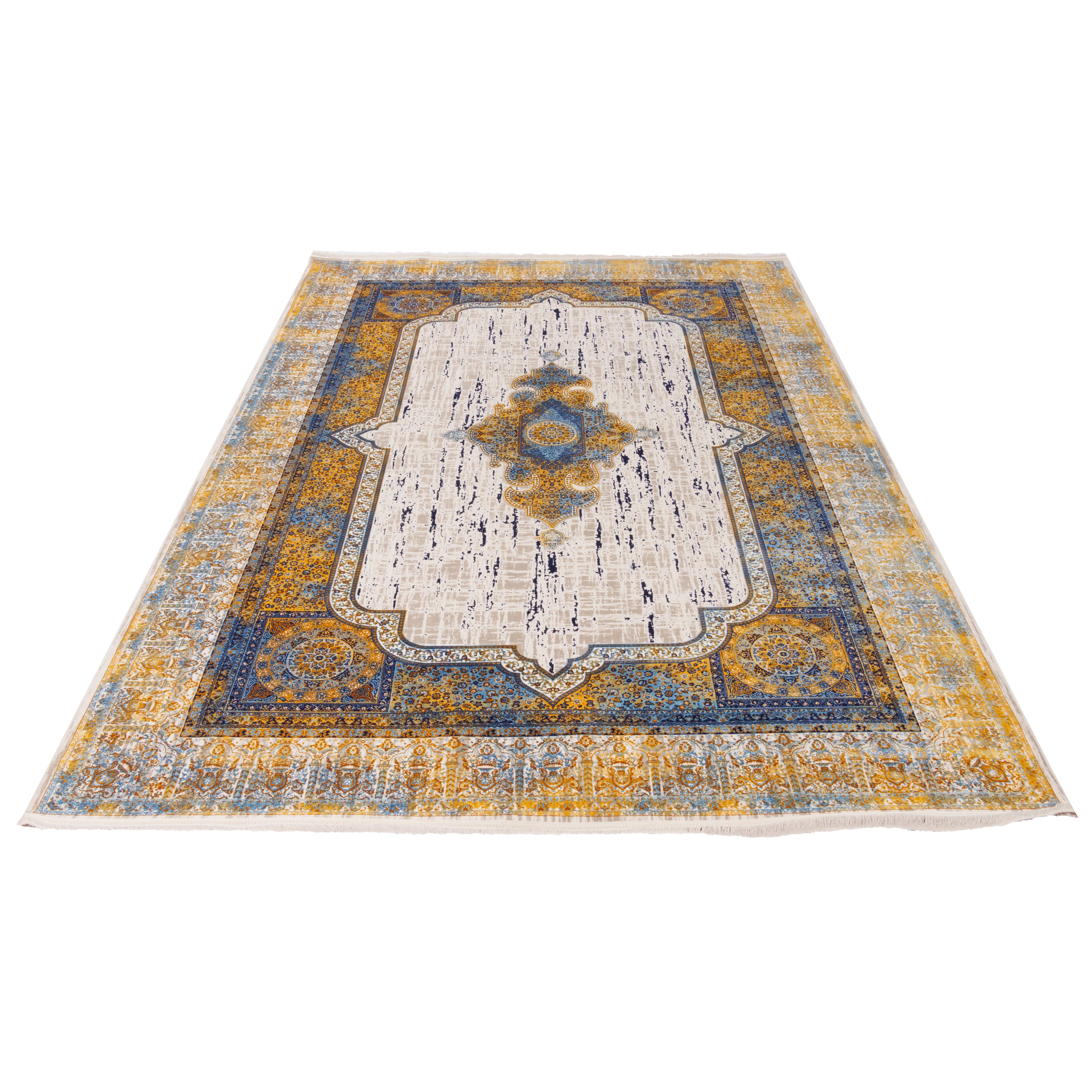Machine-made Rug, Neoclassic Medallion & Corner, Acrylic, SPU 100072
