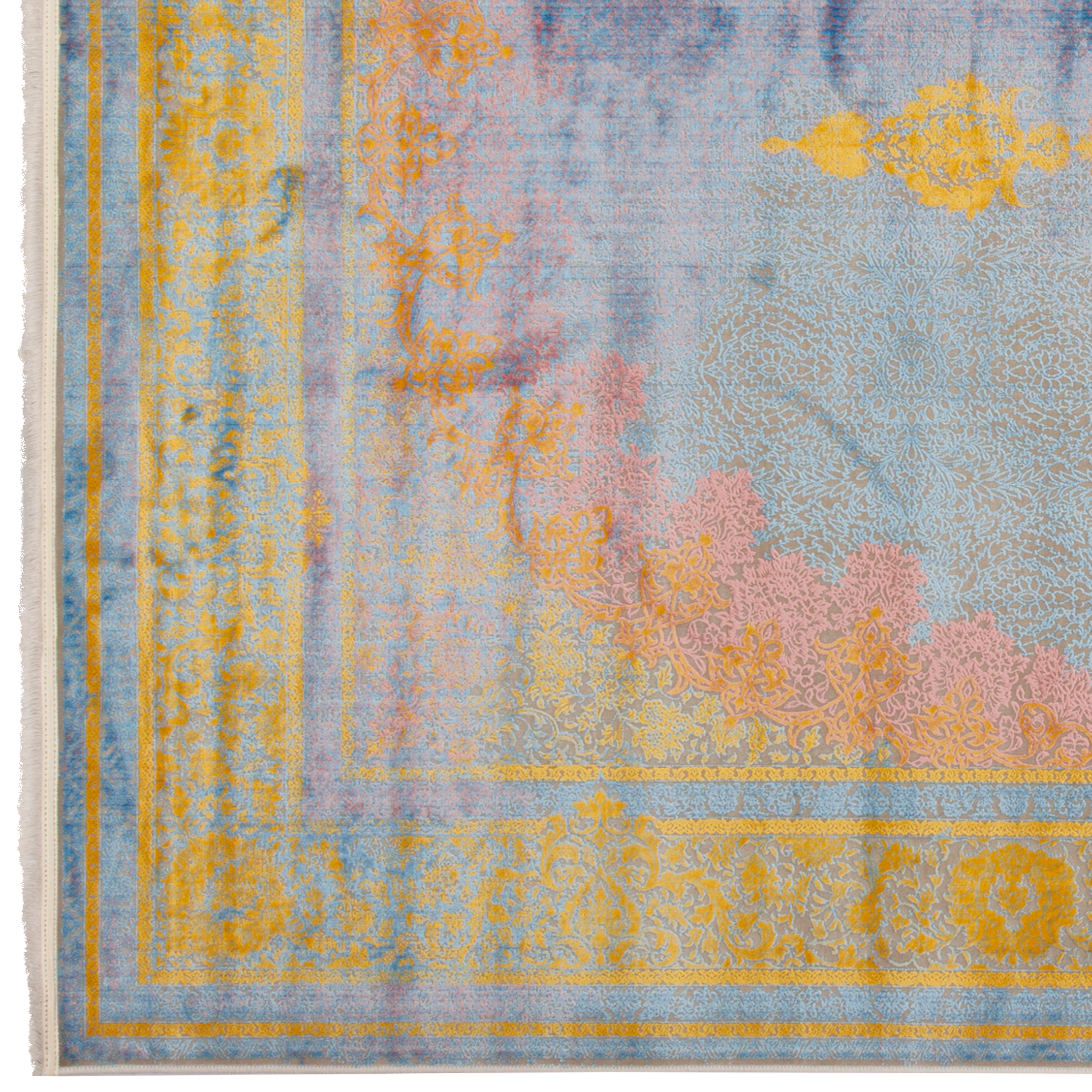 Machine-made Rug, Neoclassic Medallion & Corner, Acrylic, SPU 100076