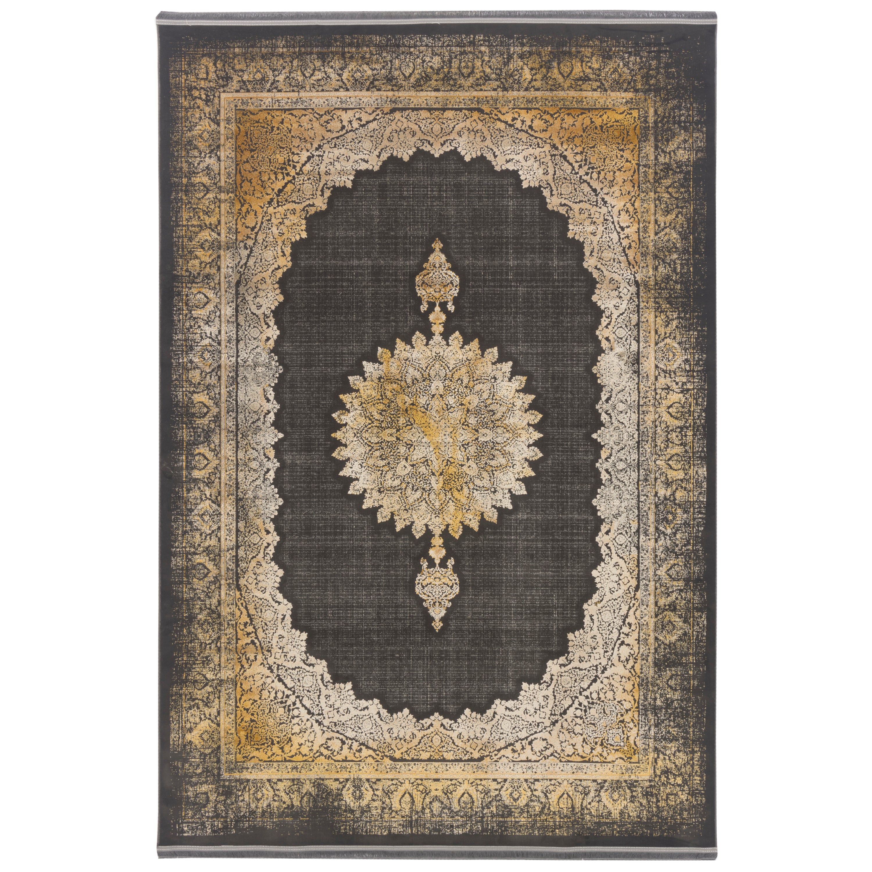 Machine-made Rug, Neoclassic Medallion & Corner, Acrylic, SPU 100109
