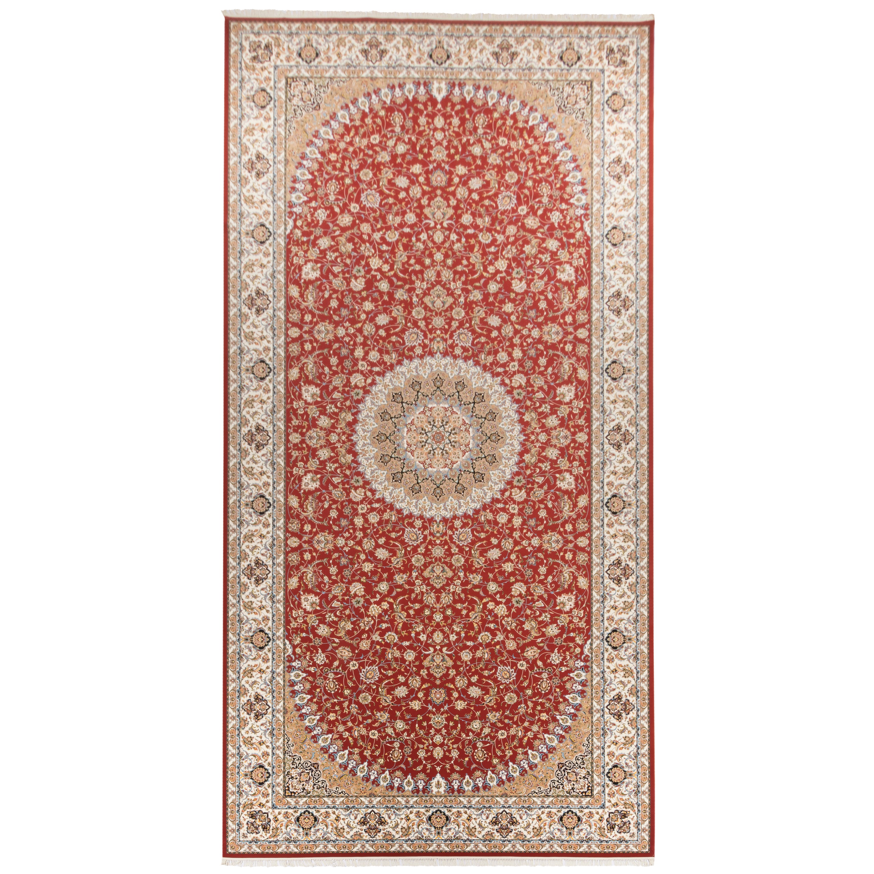 فرش ماشینی، طرح شاه عباسی لچک ترنج، اکریلیک، SPU 100140