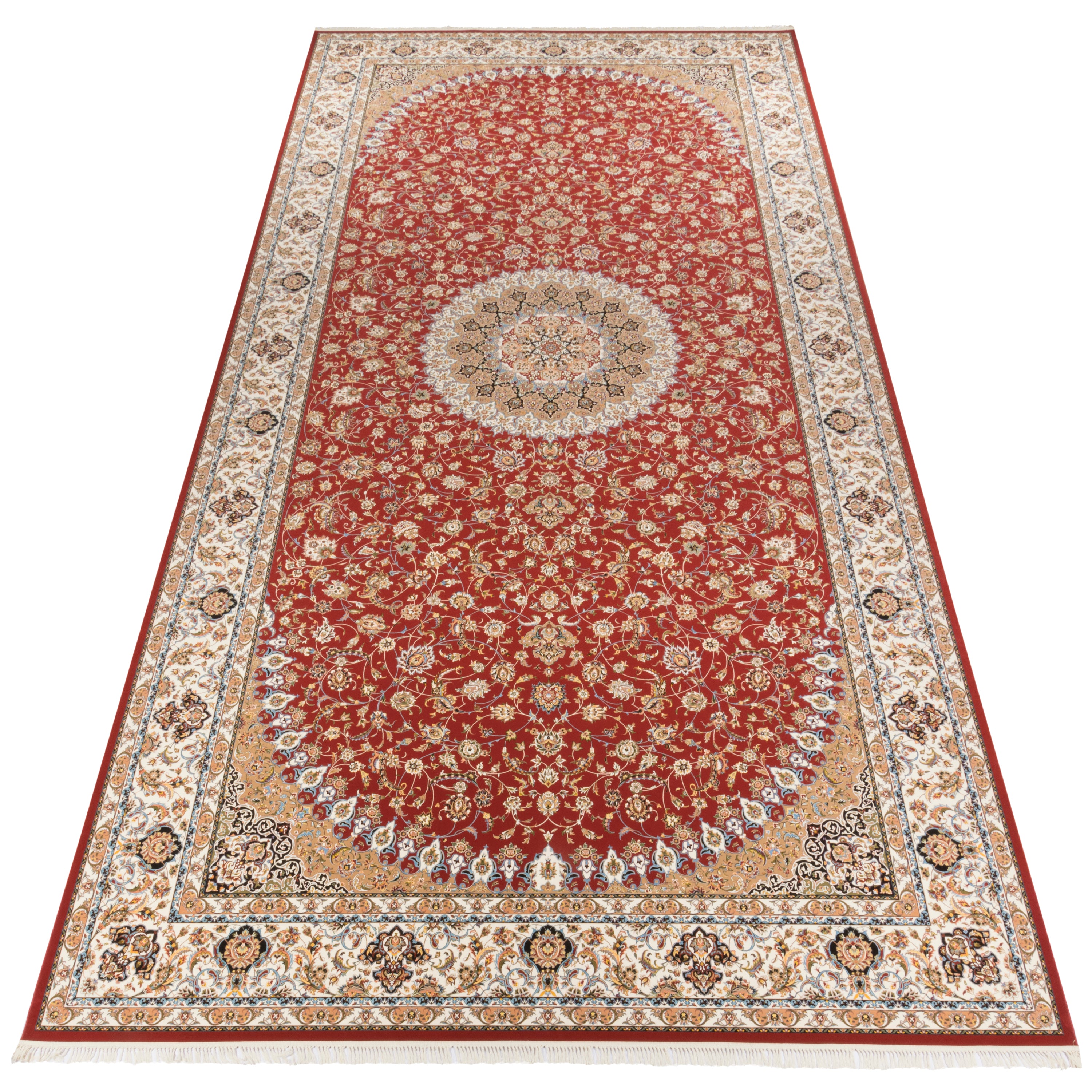 فرش ماشینی، طرح شاه عباسی لچک ترنج، اکریلیک، SPU 100140