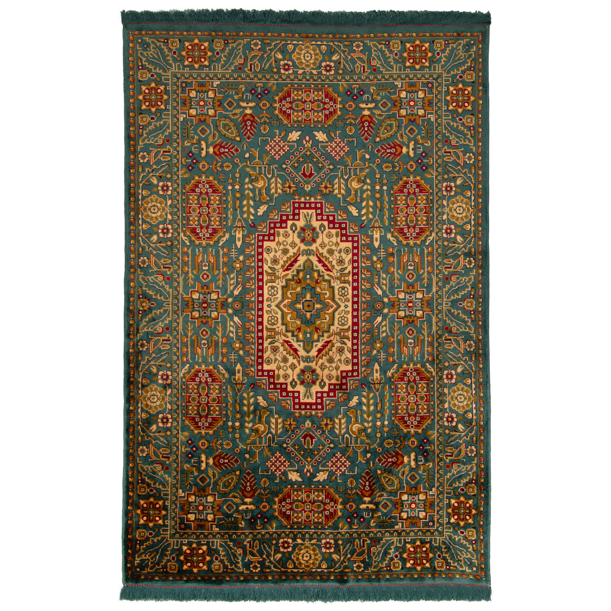 فرش ماشینی اکریلیک + ابریشم بامبو طرح سراسر کد طرح 00666