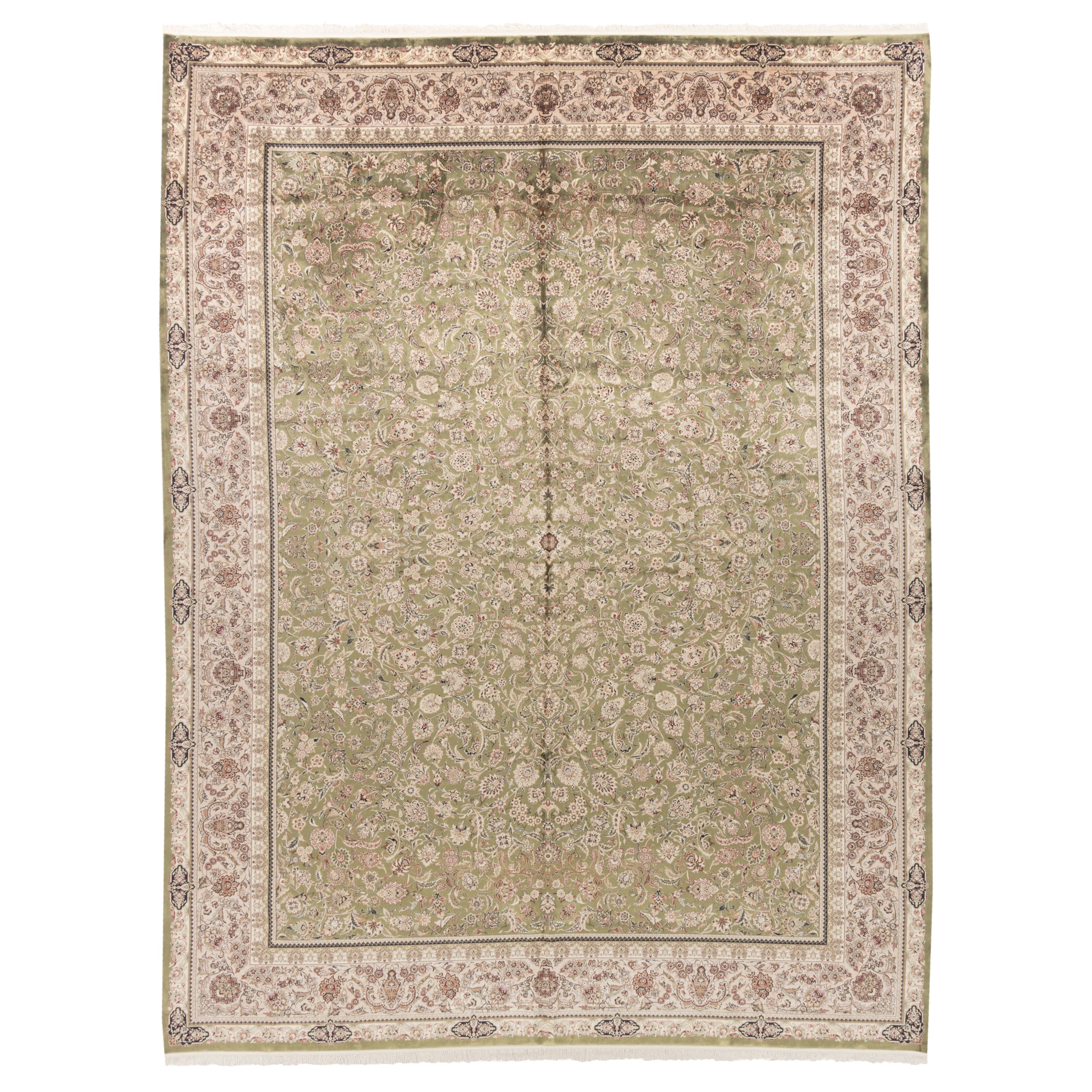 Machine-made Rug, Flowers & Leaves Scattered, Acrylic & Bamboo Silk, SPU 200045