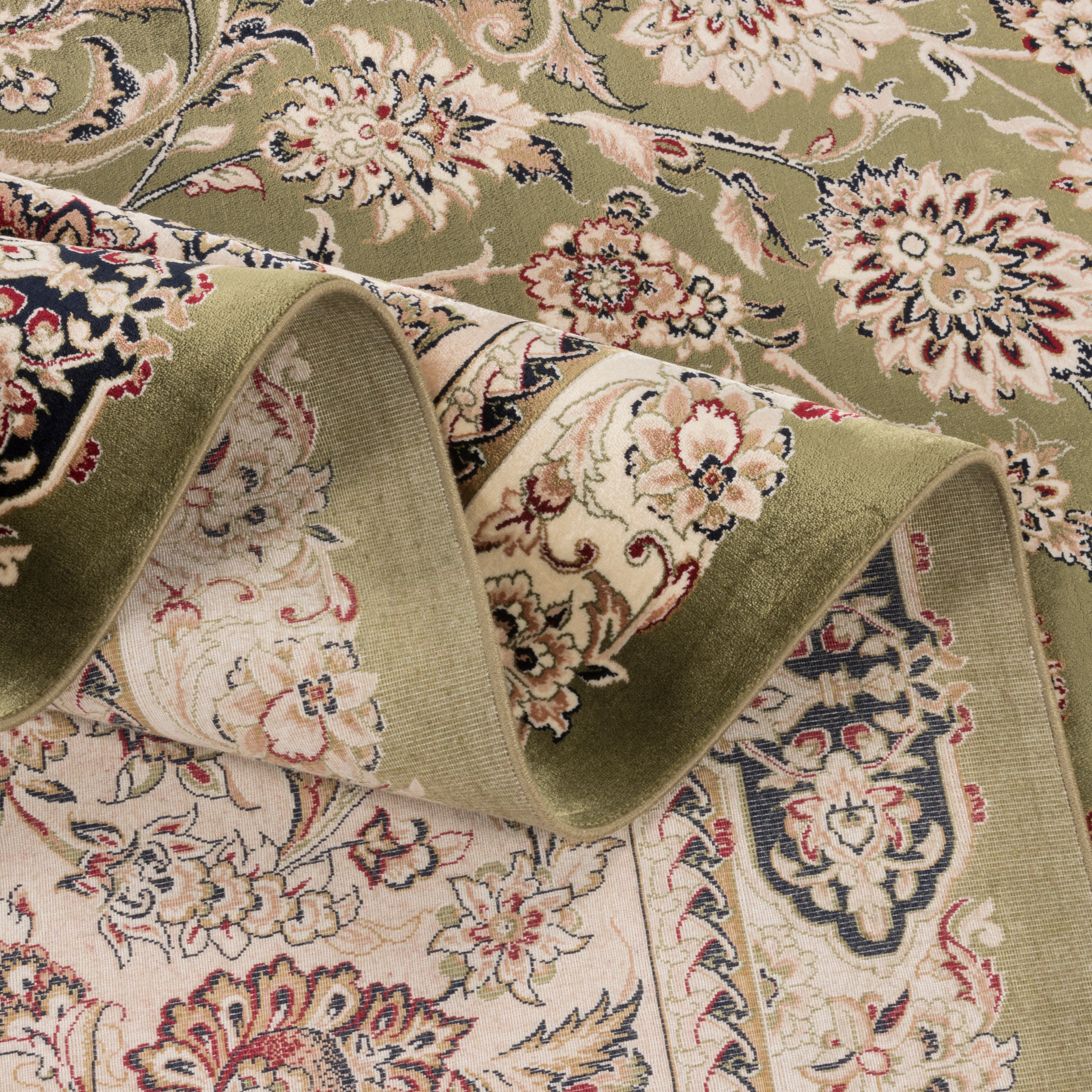 Machine-made Rug, Flowers & Leaves Scattered, Acrylic & Bamboo Silk, SPU 200045