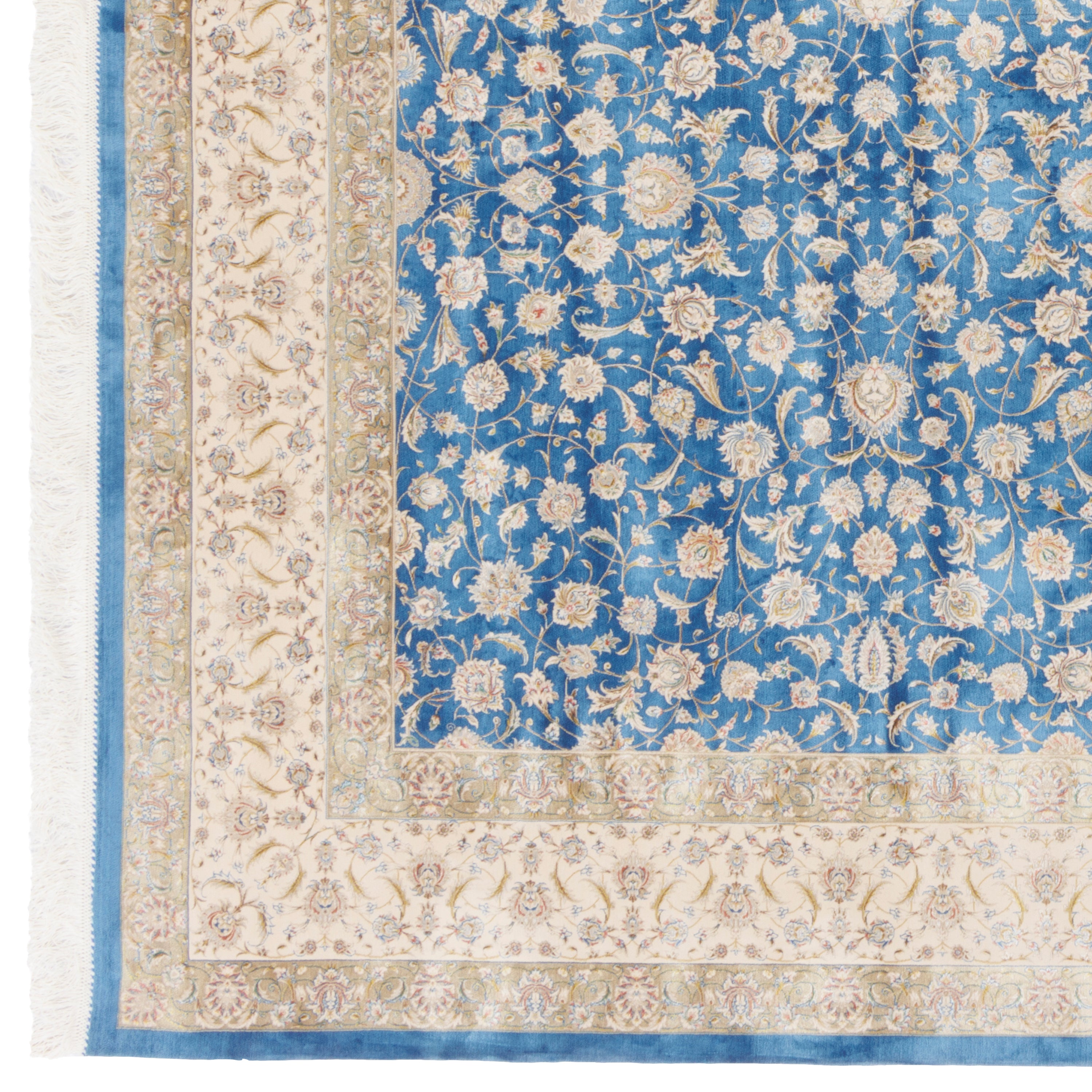 Machine-made Rug, Flowers & Leaves Scattered, Acrylic & Bamboo Silk, SPU 200175