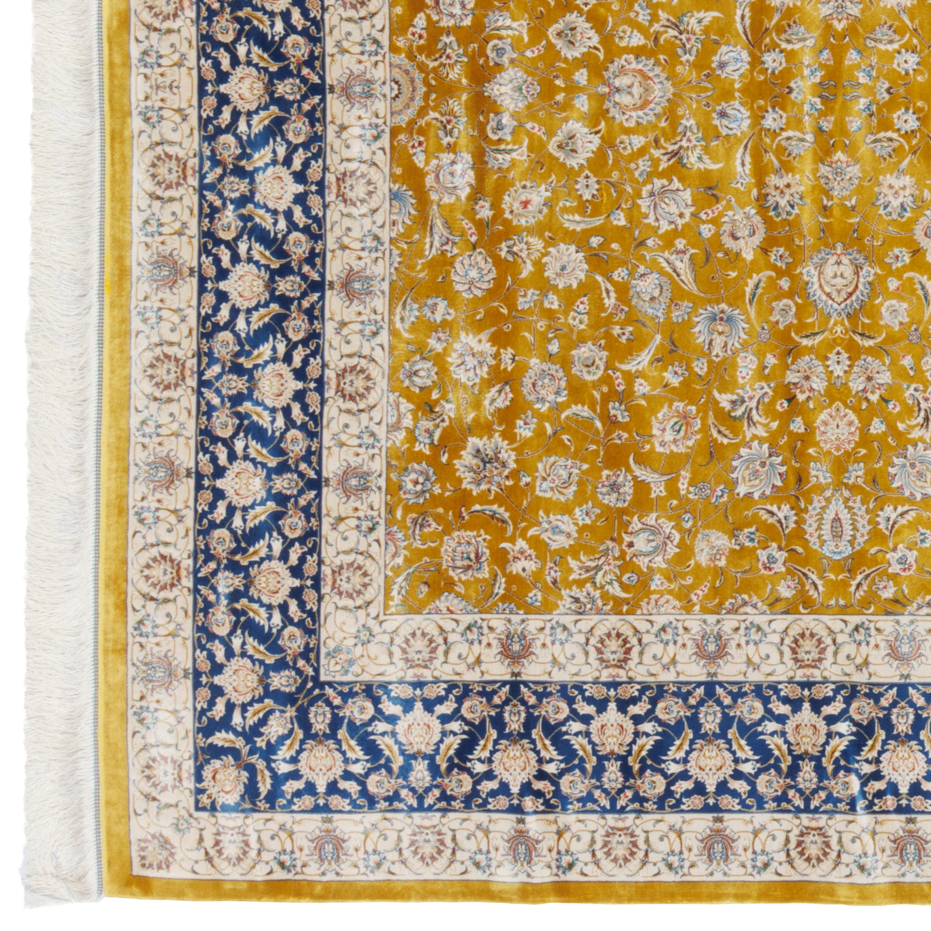 Machine-made Rug, Flowers & Leaves Scattered, Acrylic & Bamboo Silk, SPU 200175