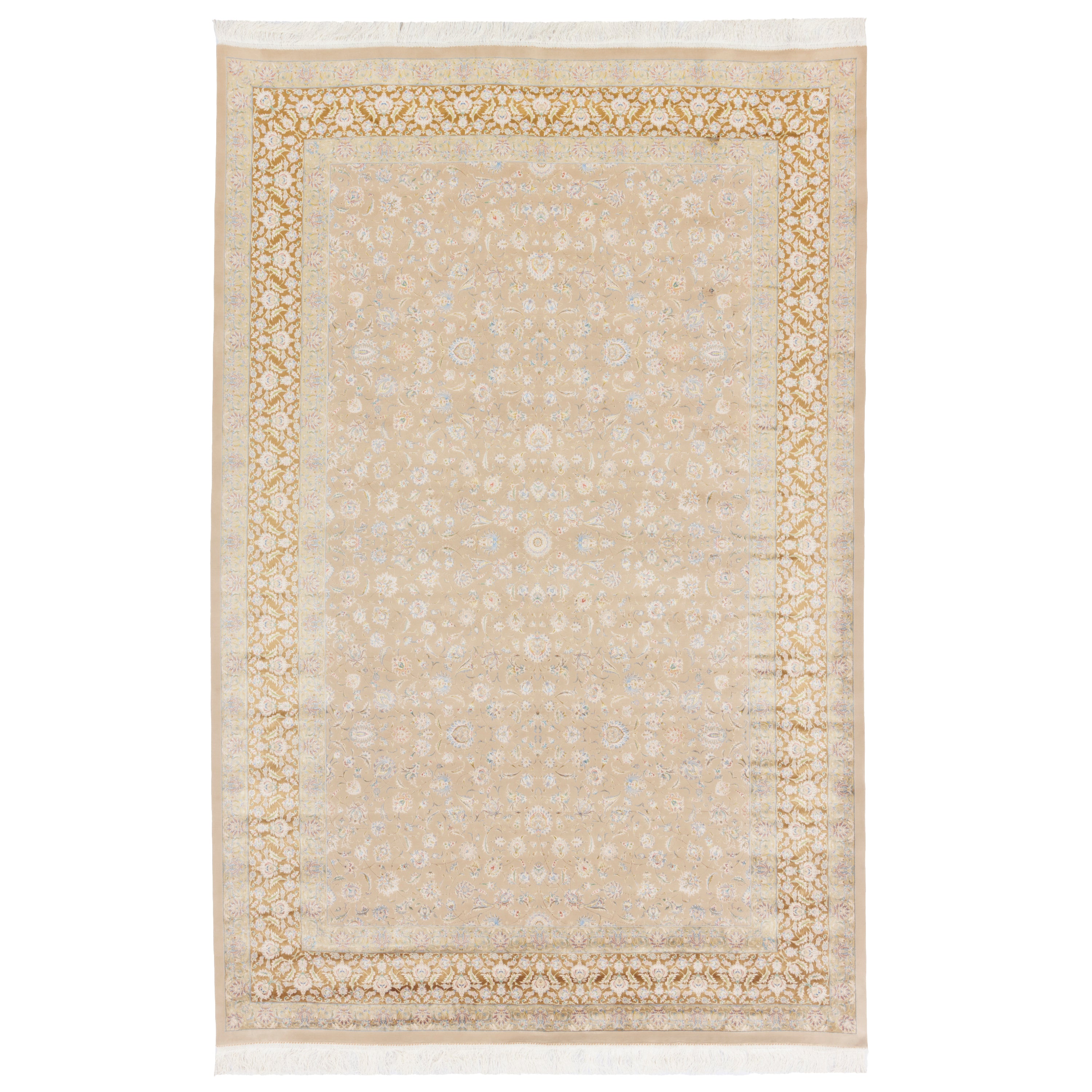 Machine-made Rug, Flowers & Leaves Scattered, Acrylic & Bamboo Silk, SPU 200175