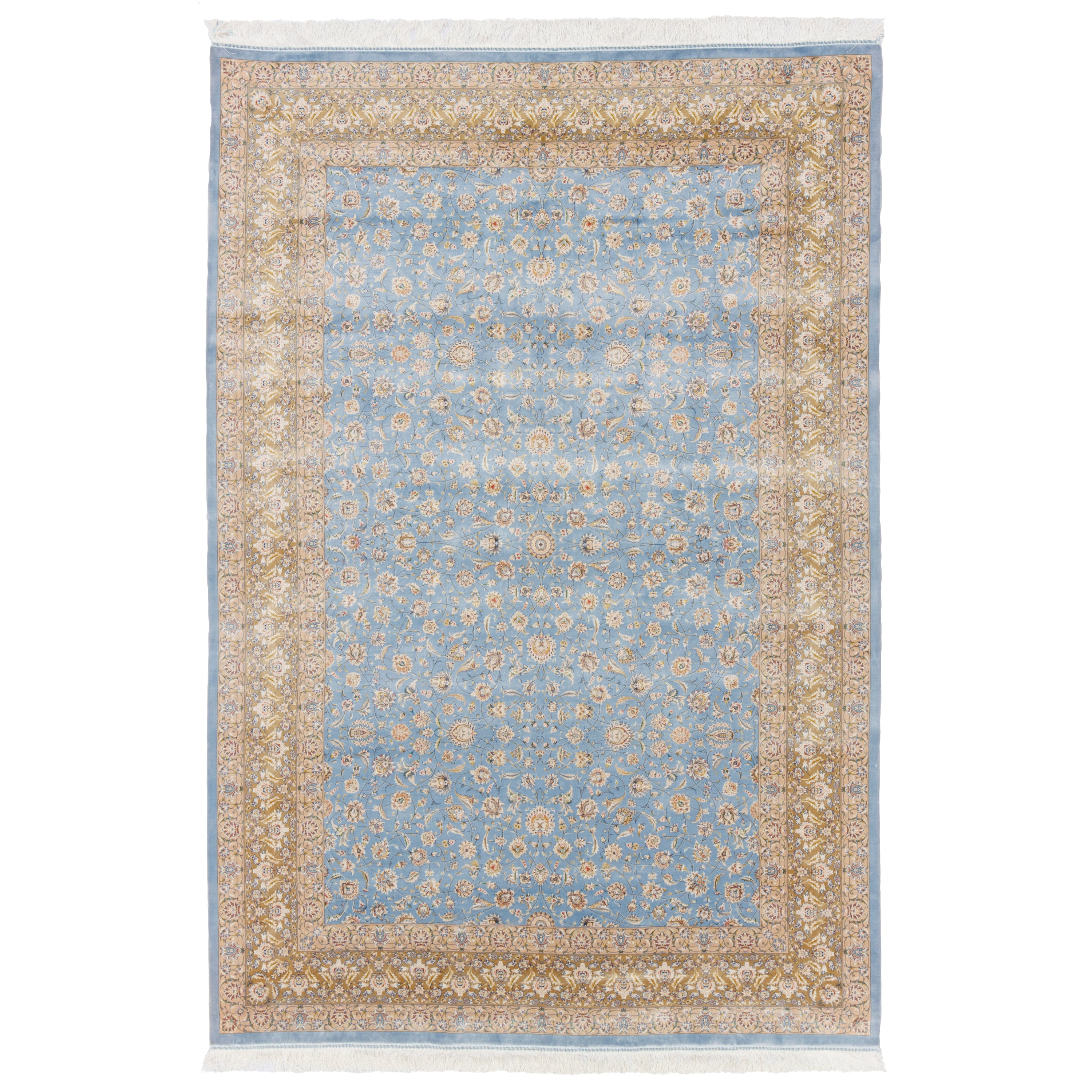 Machine-made Rug, Flowers & Leaves Scattered, Acrylic & Bamboo Silk, SPU 200175