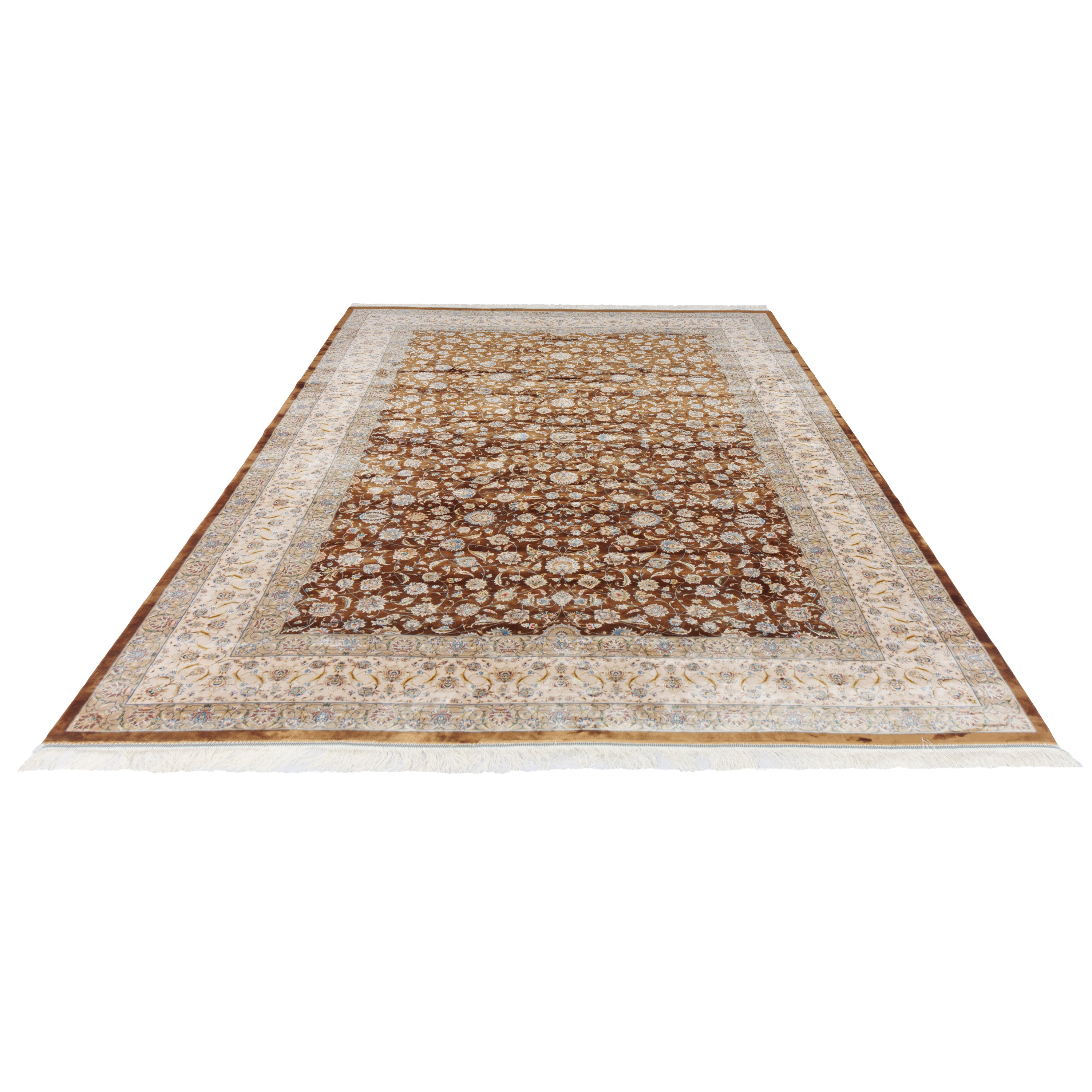 Machine-made Rug, Flowers & Leaves Scattered, Acrylic & Bamboo Silk, SPU 200175
