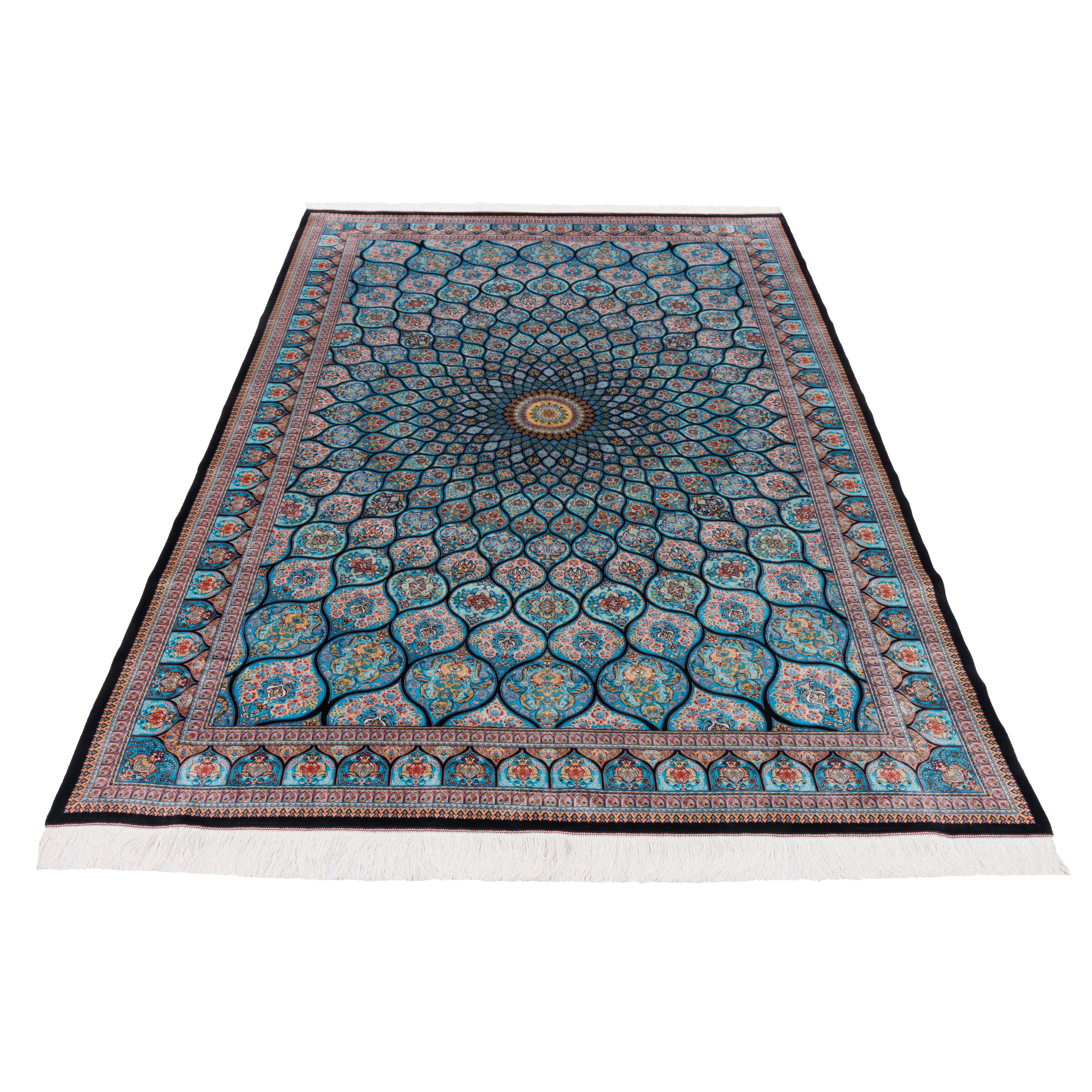 Machine-made Rug, گل دار Dome, Acrylic & Bamboo Silk, SPU 200206