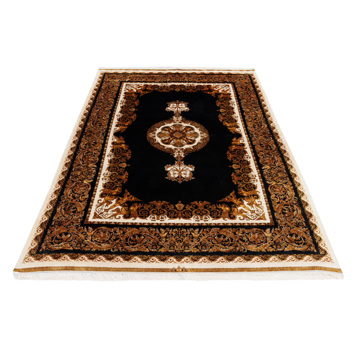 فرش ماشینی اکریلیک + ابریشم بامبو کد طرح 00207 1500 شانه