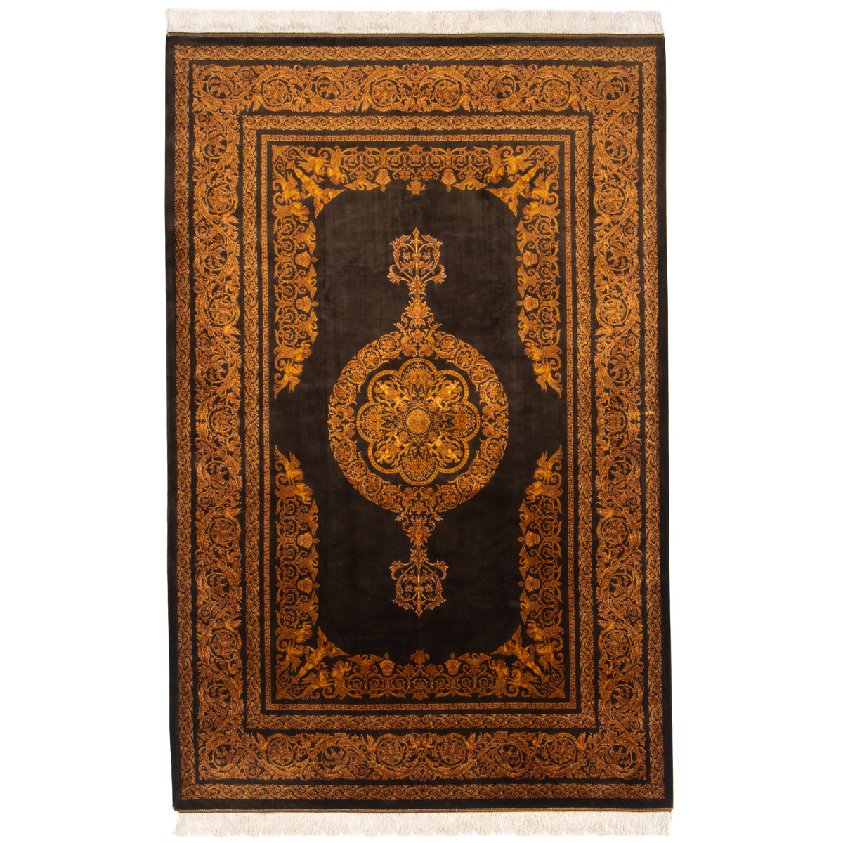 Acrylic + Bamboo Silk Central Medallion Machine-made Carpet, Design 00663