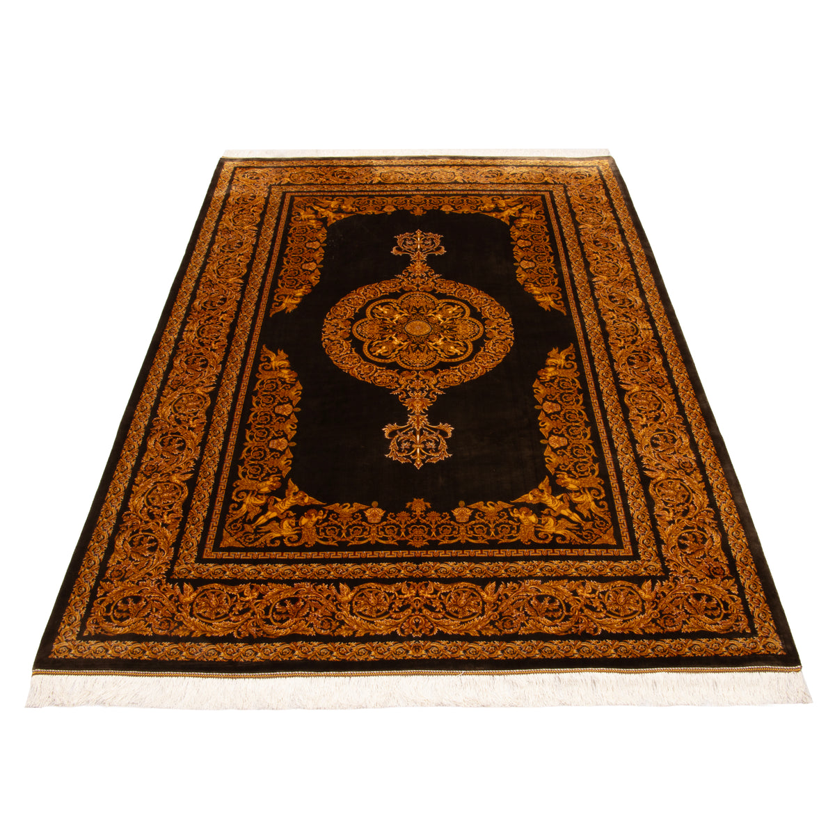 Acrylic + Bamboo Silk Central Medallion Machine-made Carpet, Design 00663