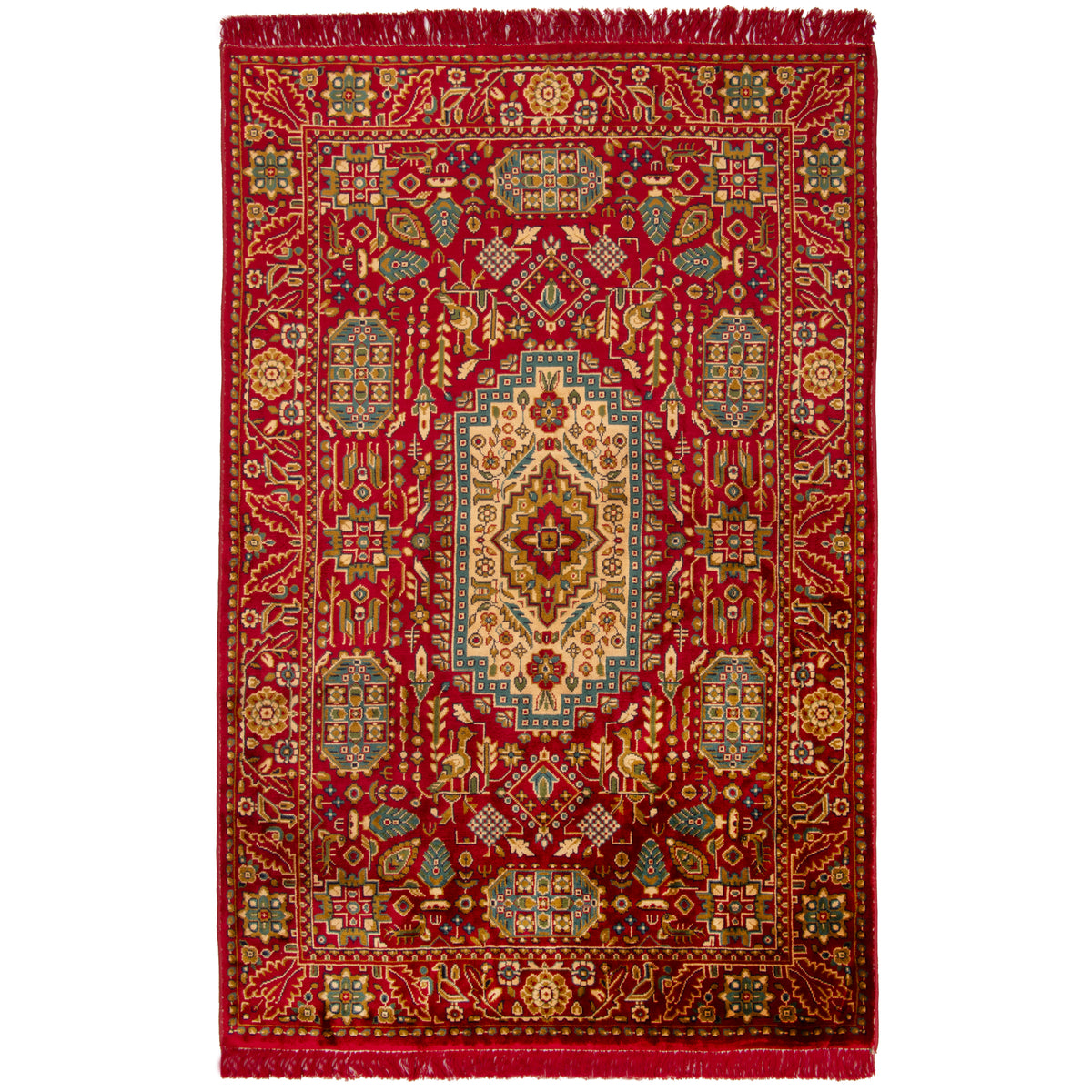 فرش ماشینی اکریلیک + ابریشم بامبو طرح سراسر کد طرح 00666