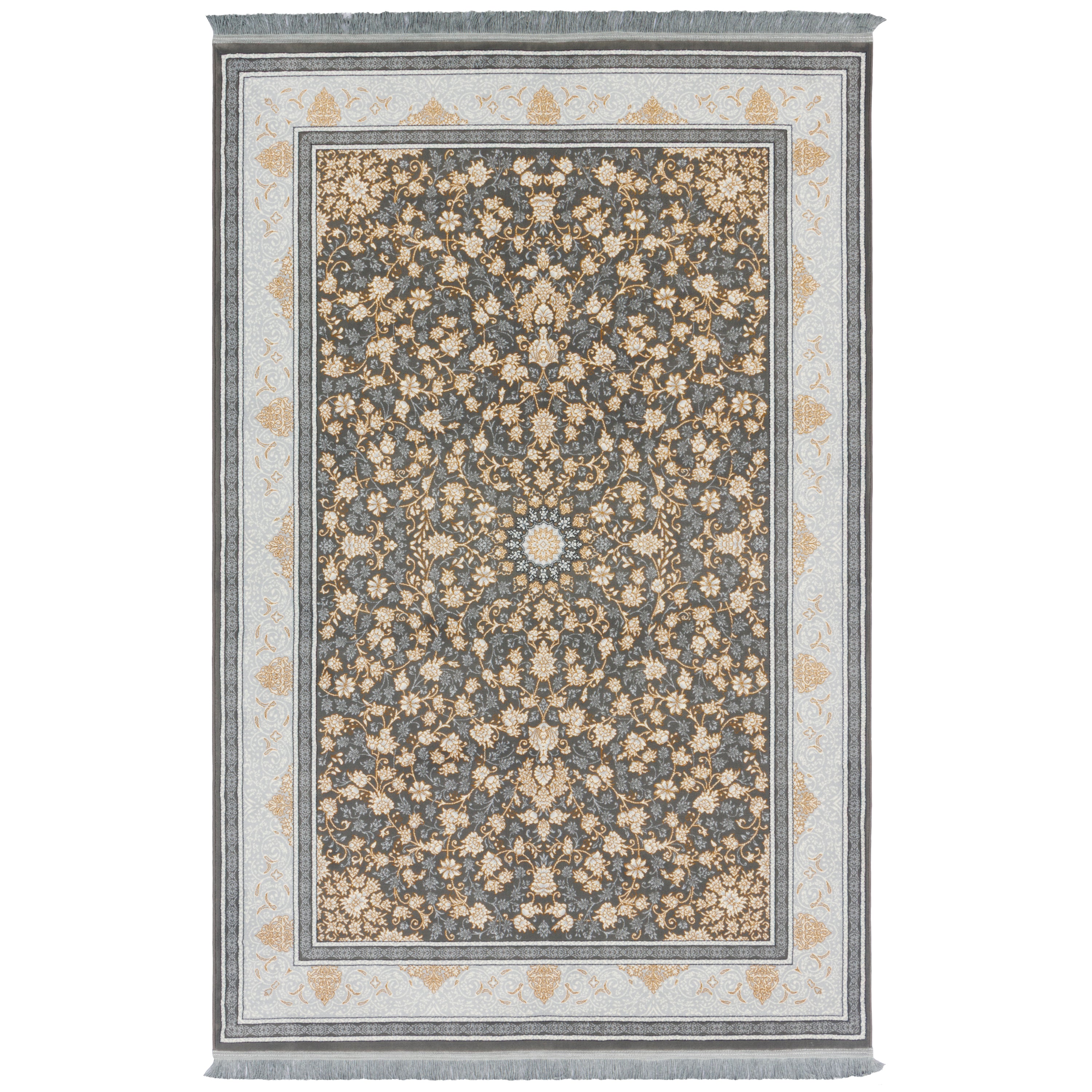 Machine-made Rug, Flowers & Leaves Scattered, Polyester & Linen, SPU 400150
