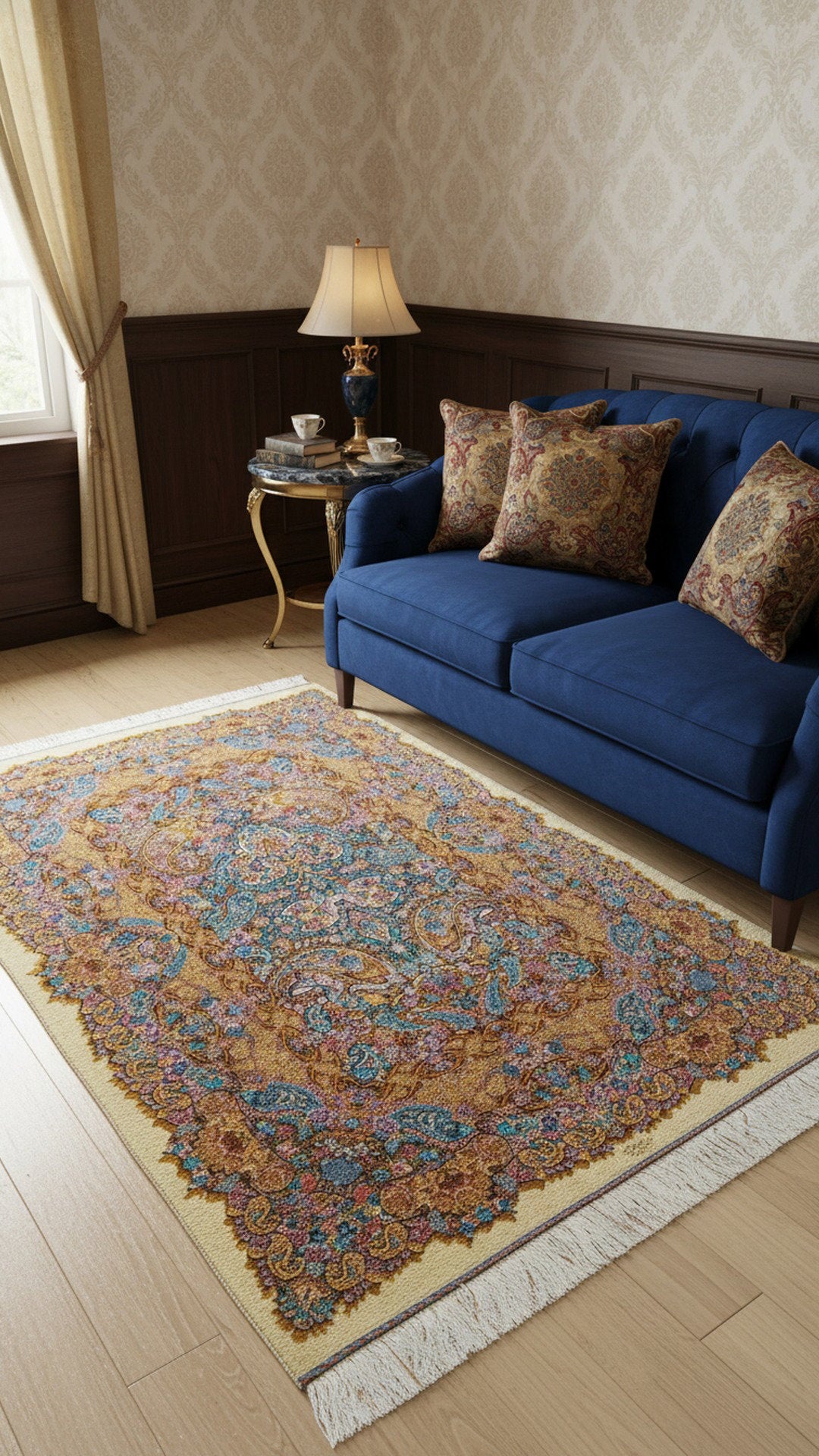 سجادة قم يدوية — سرسار | حرير كامل | 140 × 215 سم | SKU 10300460