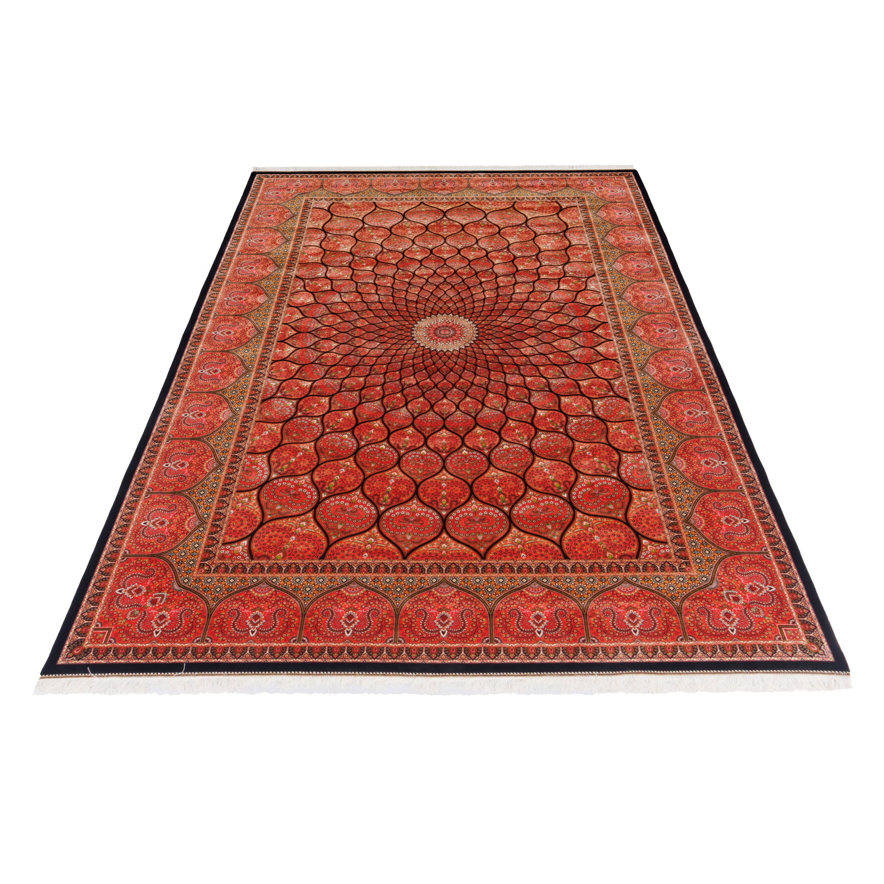 Machine-made Rug, Flowers & Leaves Dome, Bamboo Silk, SPU 800043