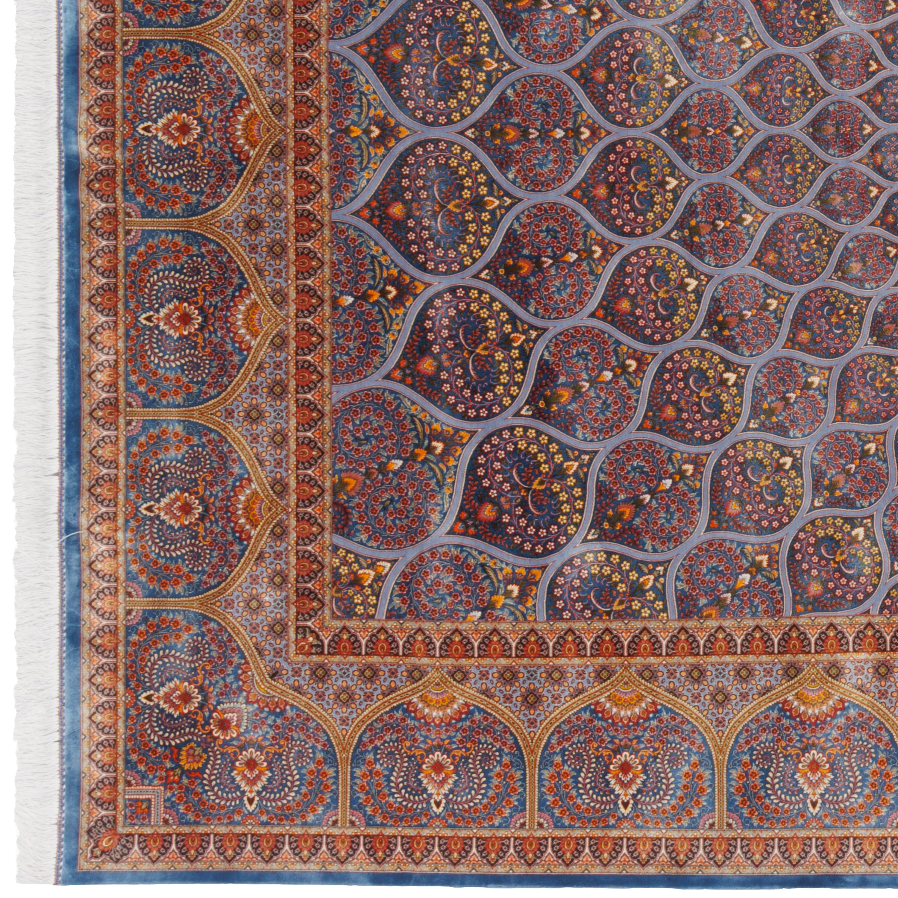 Machine-made Rug, Flowers & Leaves Dome, Bamboo Silk, SPU 800043