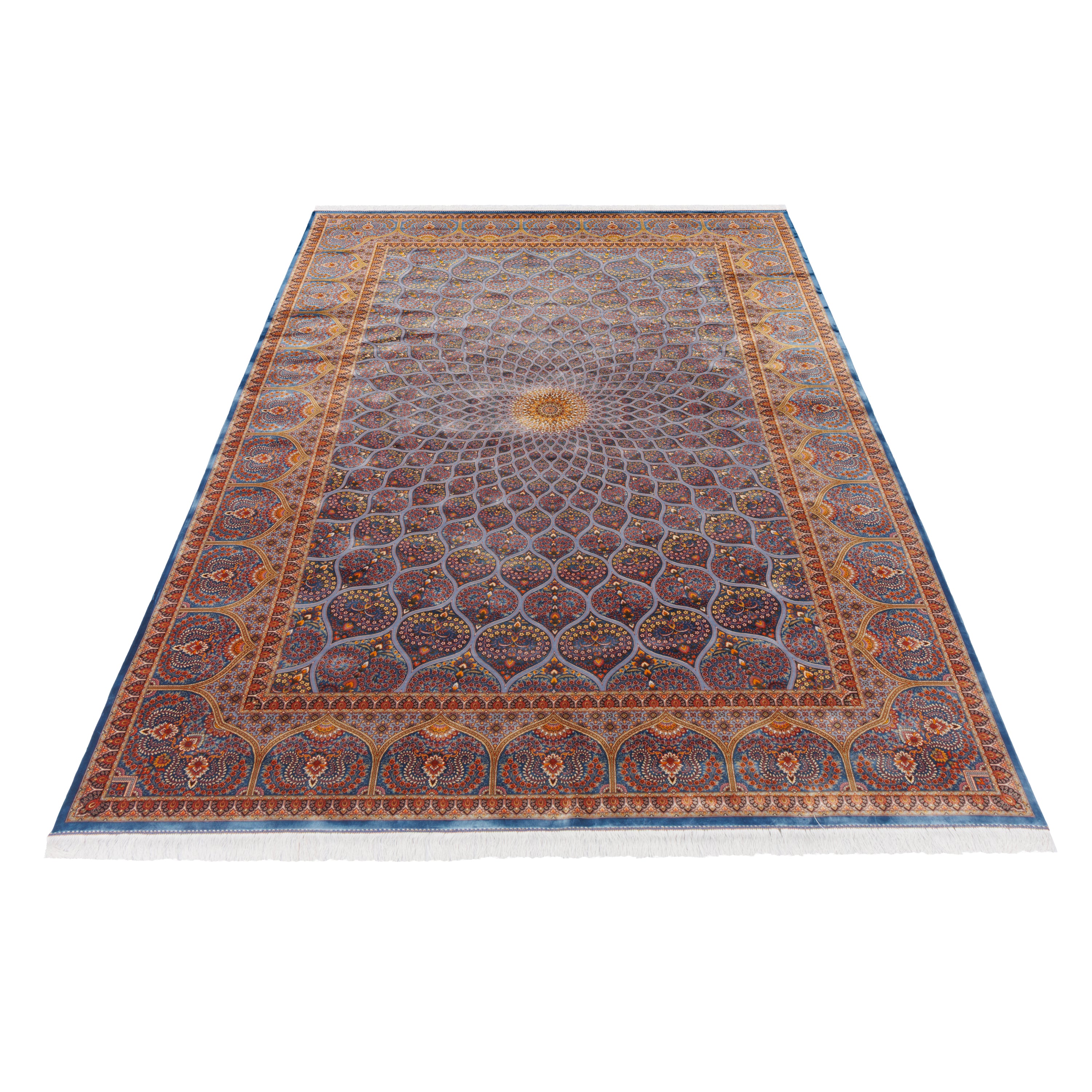 Machine-made Rug, Flowers & Leaves Dome, Bamboo Silk, SPU 800043