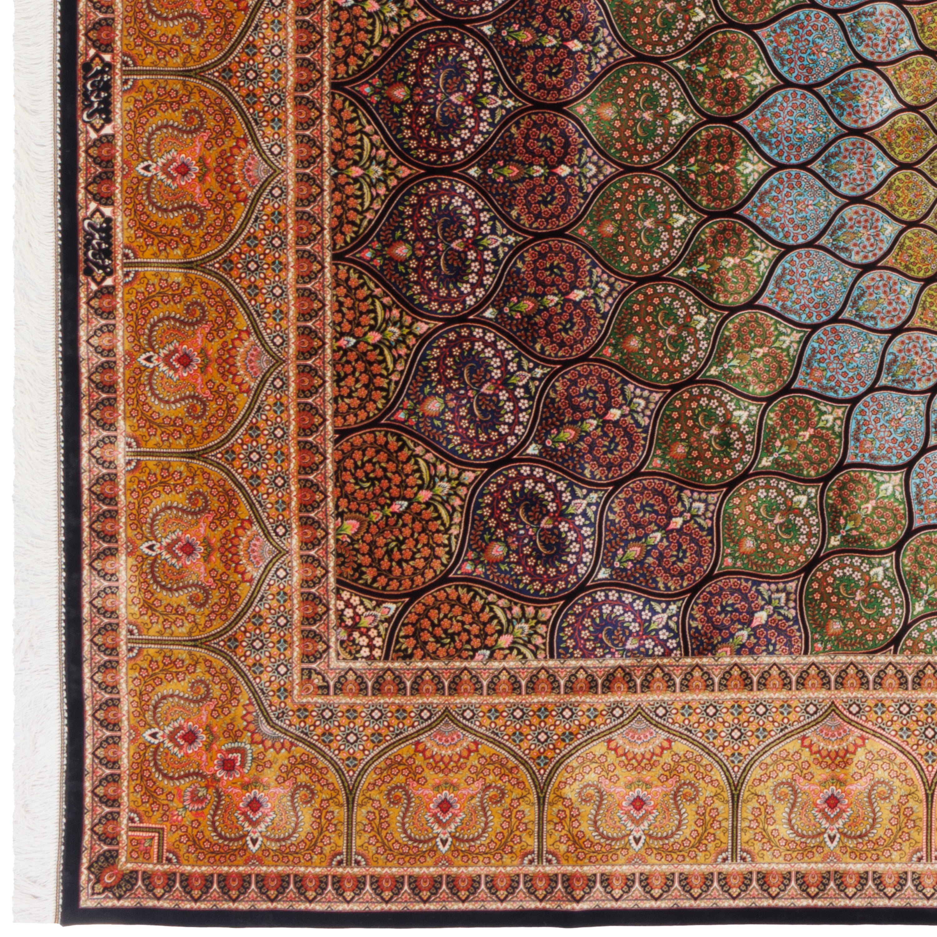 Machine-made Rug, Flowers & Leaves Dome, Bamboo Silk, SPU 800043