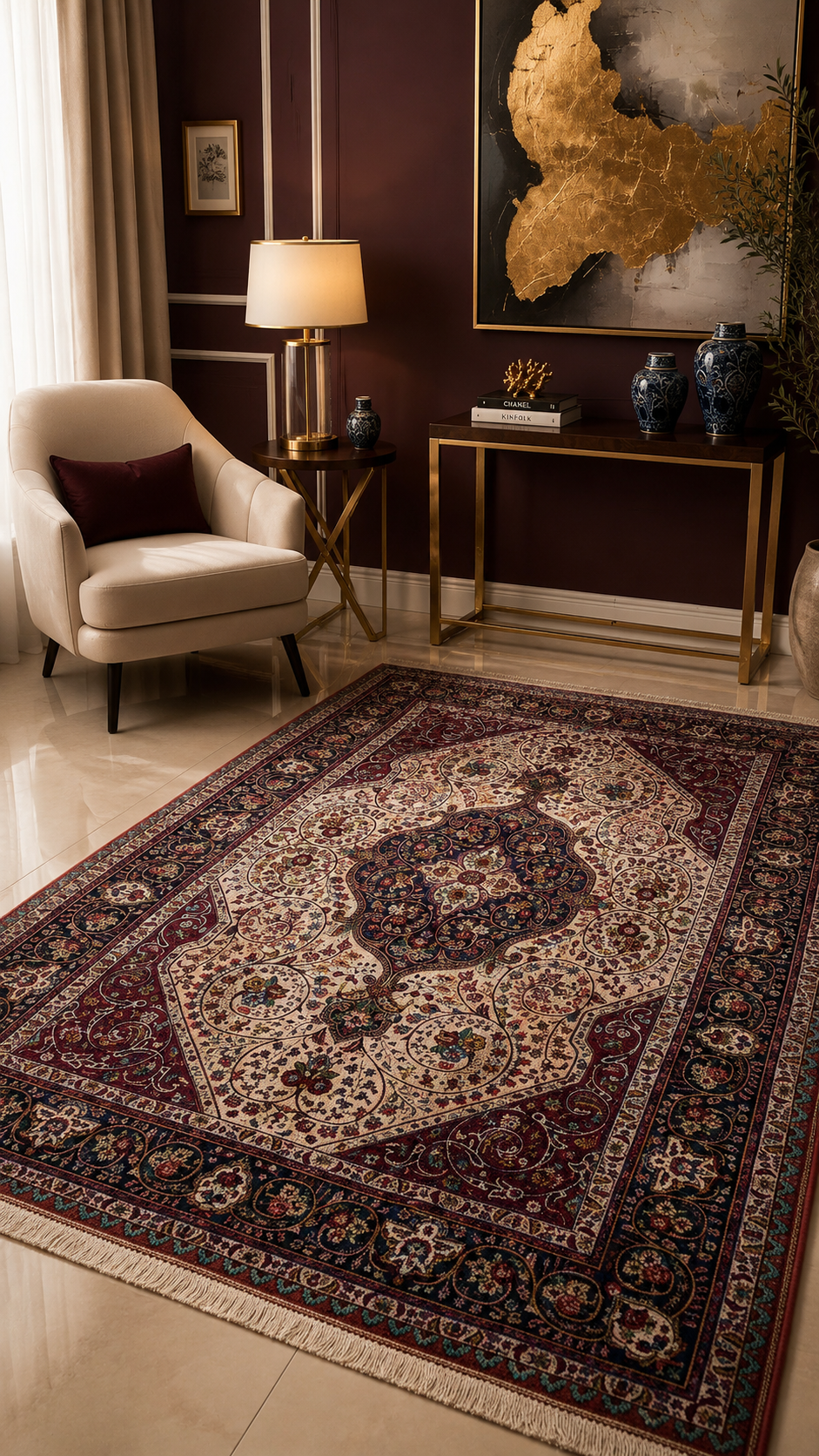 Tabriz Handmade Carpet — Lachak Toranj | Full Silk | 140 × 206 cm | SKU 10200050
