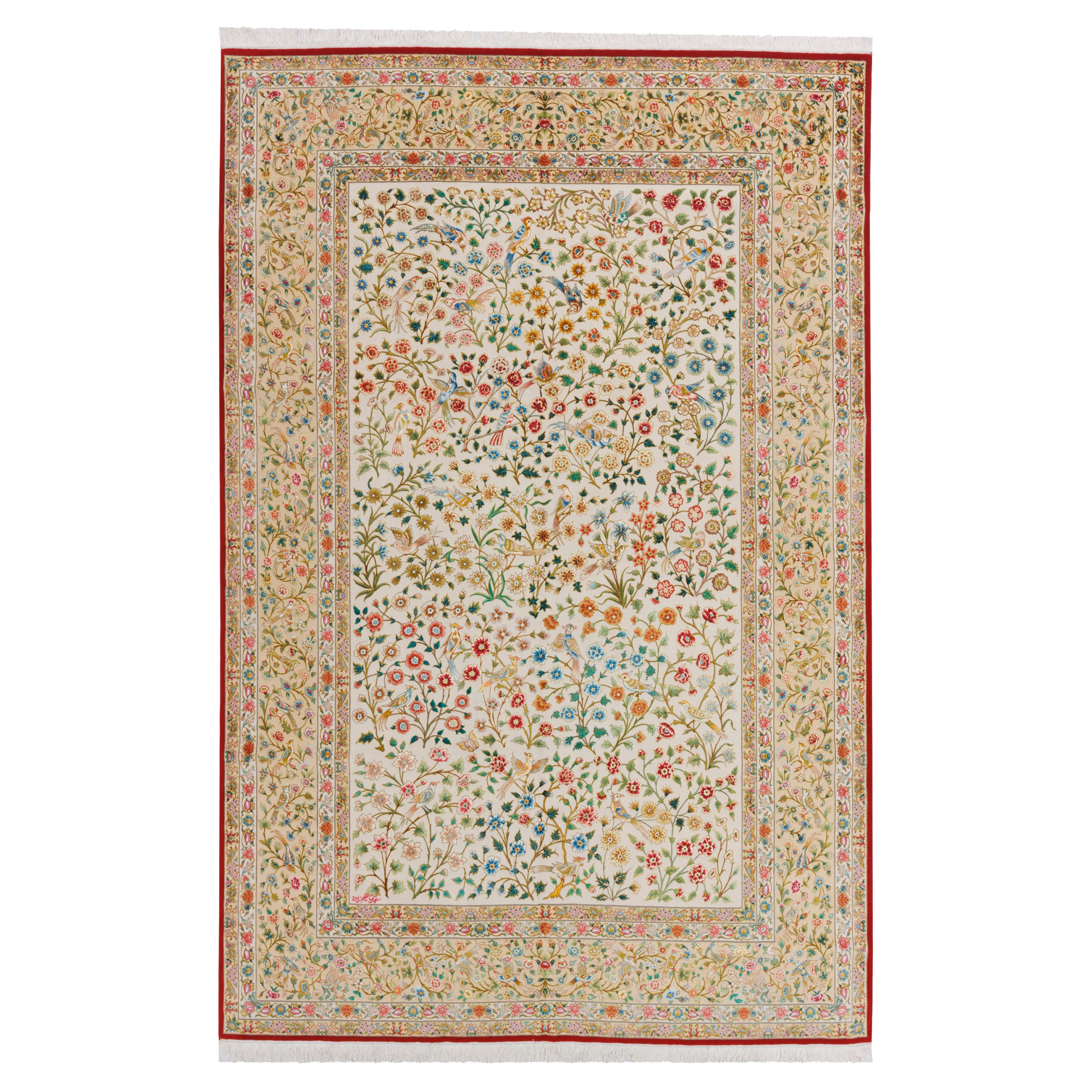 سجادة تبريز يدوية — ساراسار | خيط الحرير / سداة الحرير | 200 × 304 سم | رمز المنتج 10600110