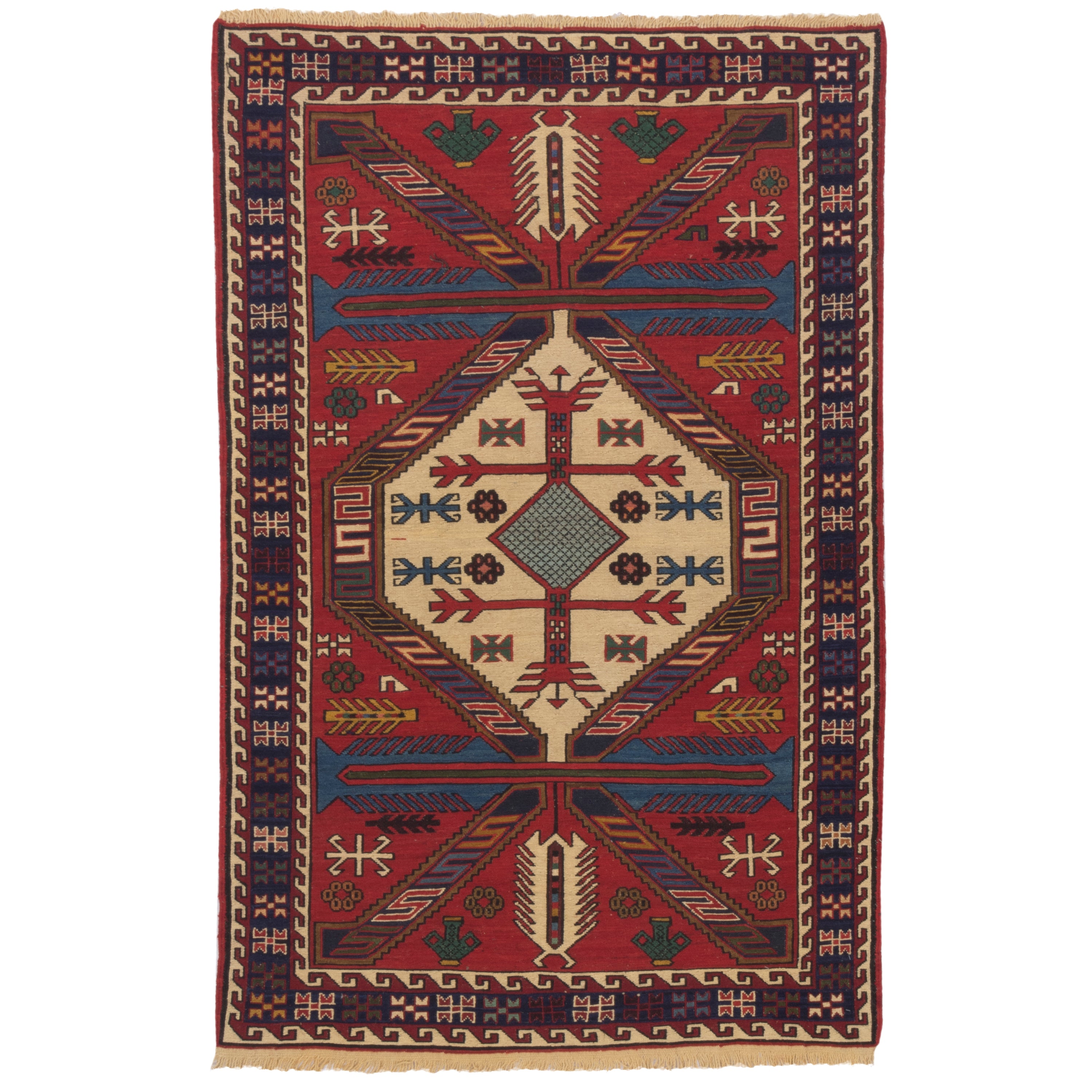 Sirjan Handmade Kilim — Sarasar | Full Wool | 100 × 155 cm | SKU 40101193