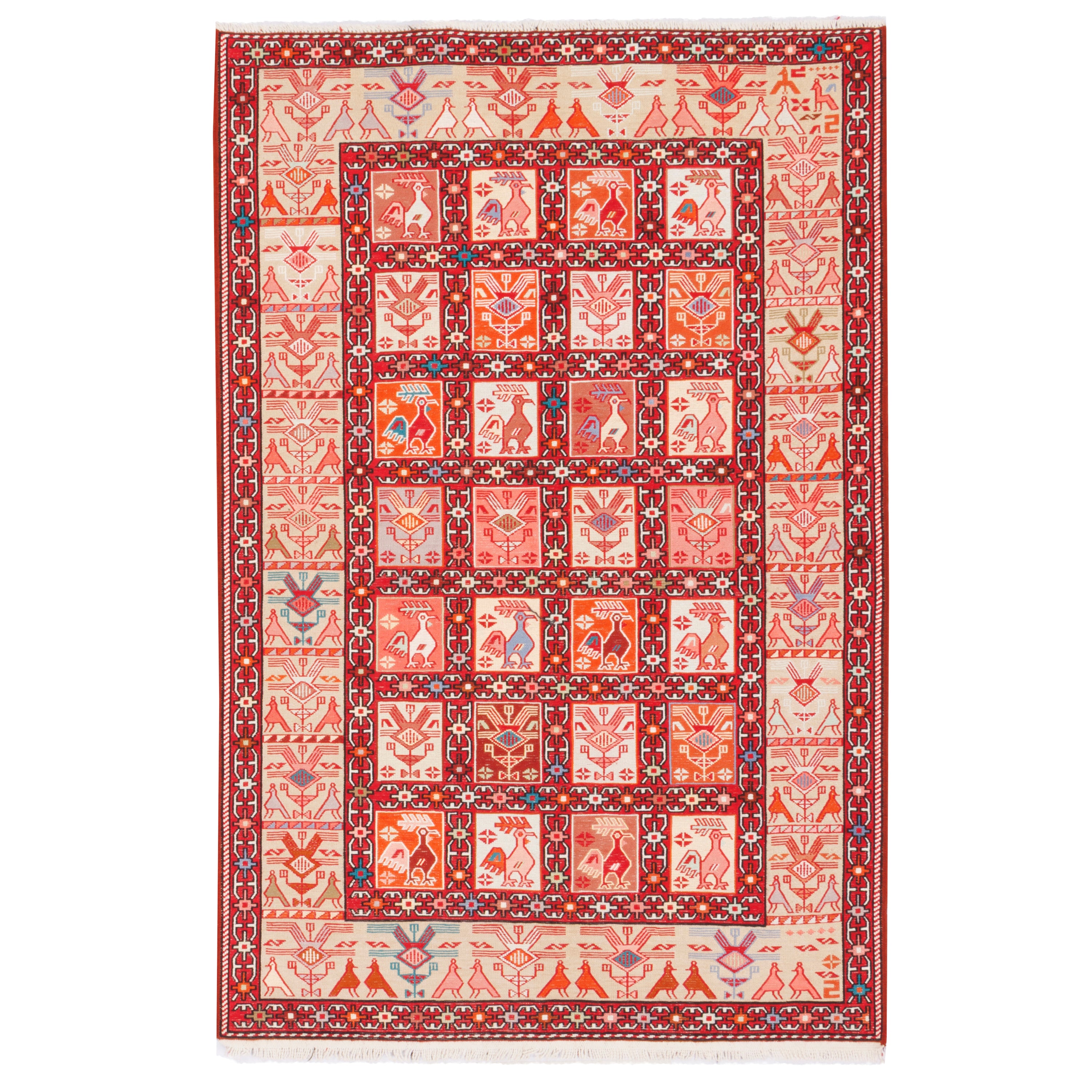 Sirjan Handmade Kilim — Kheshti | Full Wool | 100 × 155 cm | SKU 40101236