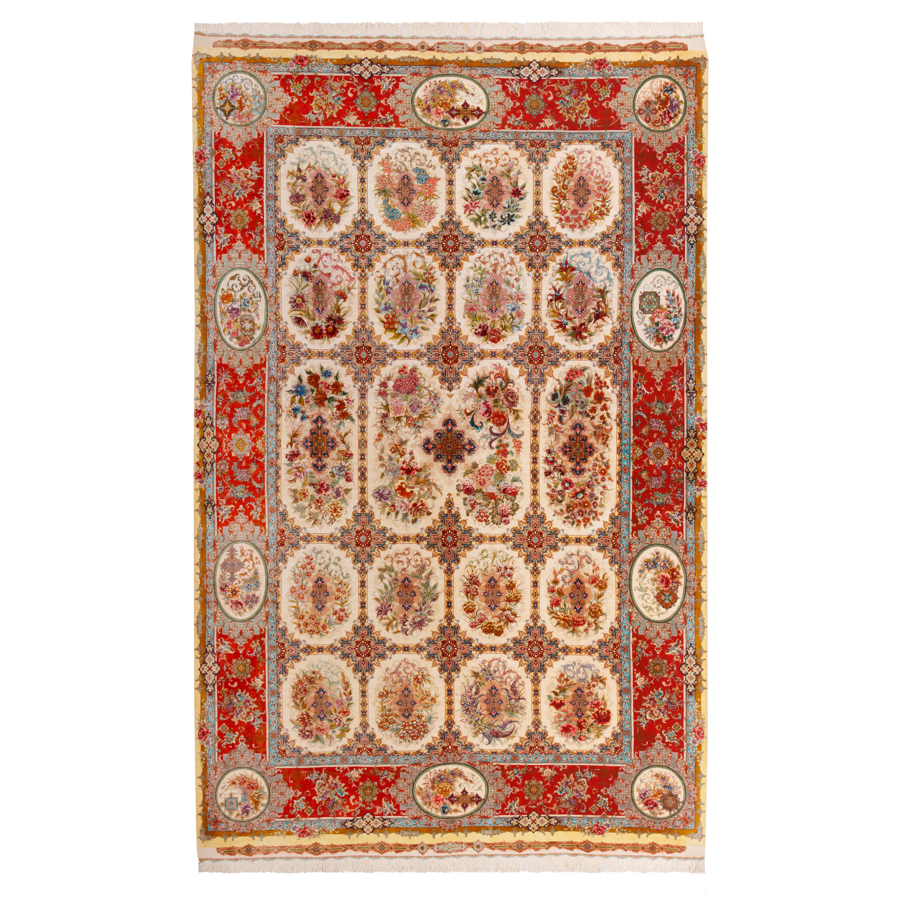 Qom Handmade Carpet — Kheshti | Full Silk | 200 × 317 cm | SKU 10601086