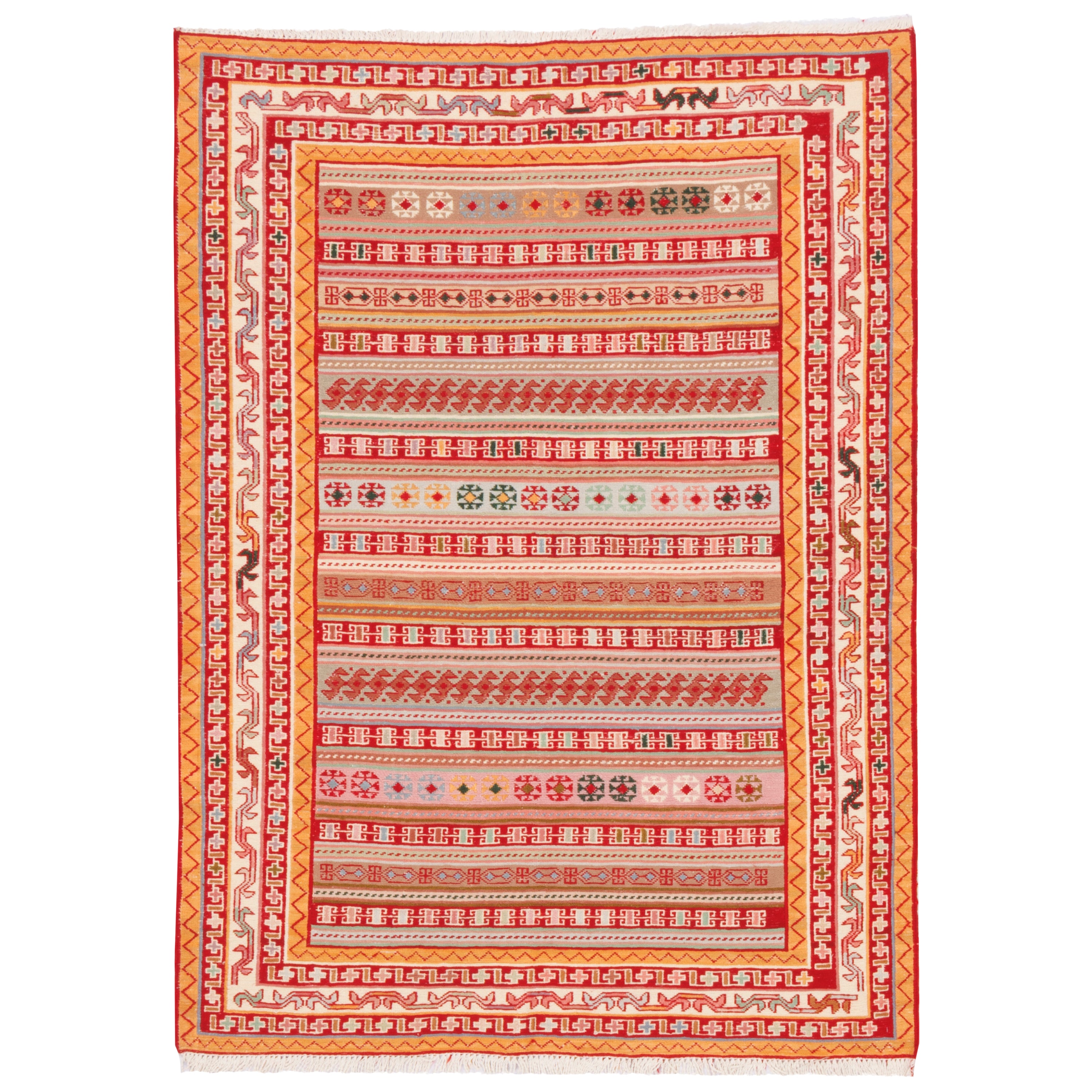 Sirjan Handmade Kilim — Moharramat | Full Wool | 100 × 138 cm | SKU 40101214