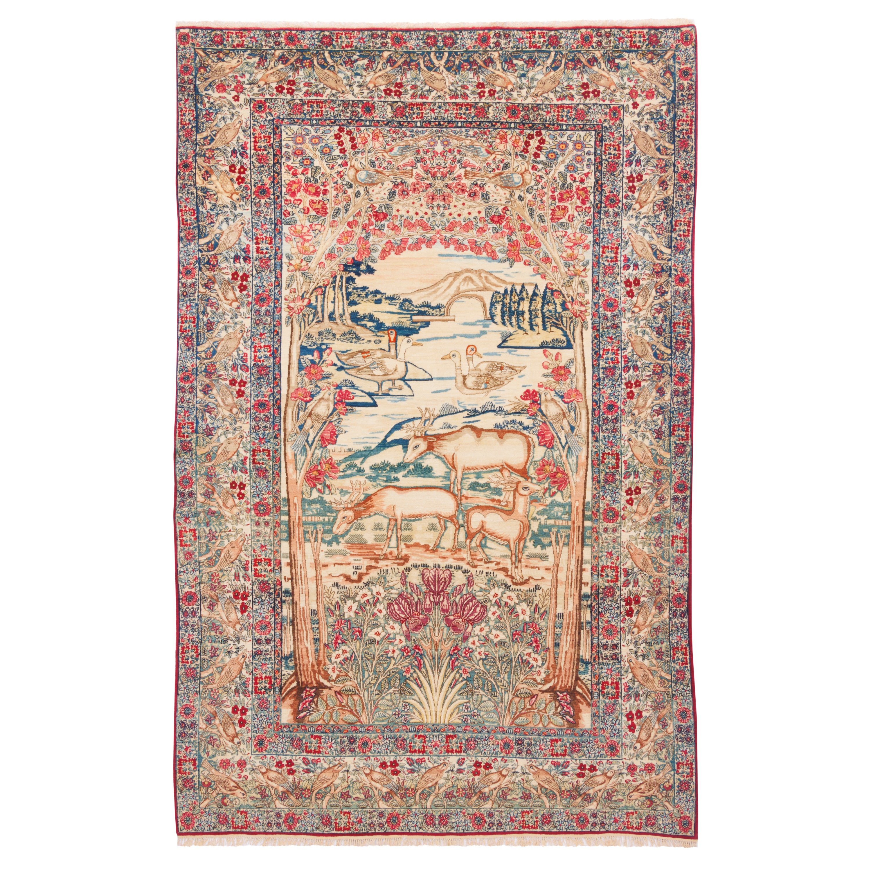 سجادة كرمان يدوية — ساراسار | صوف / سدى قطني | 133 × 207 سم | SKU 10200013