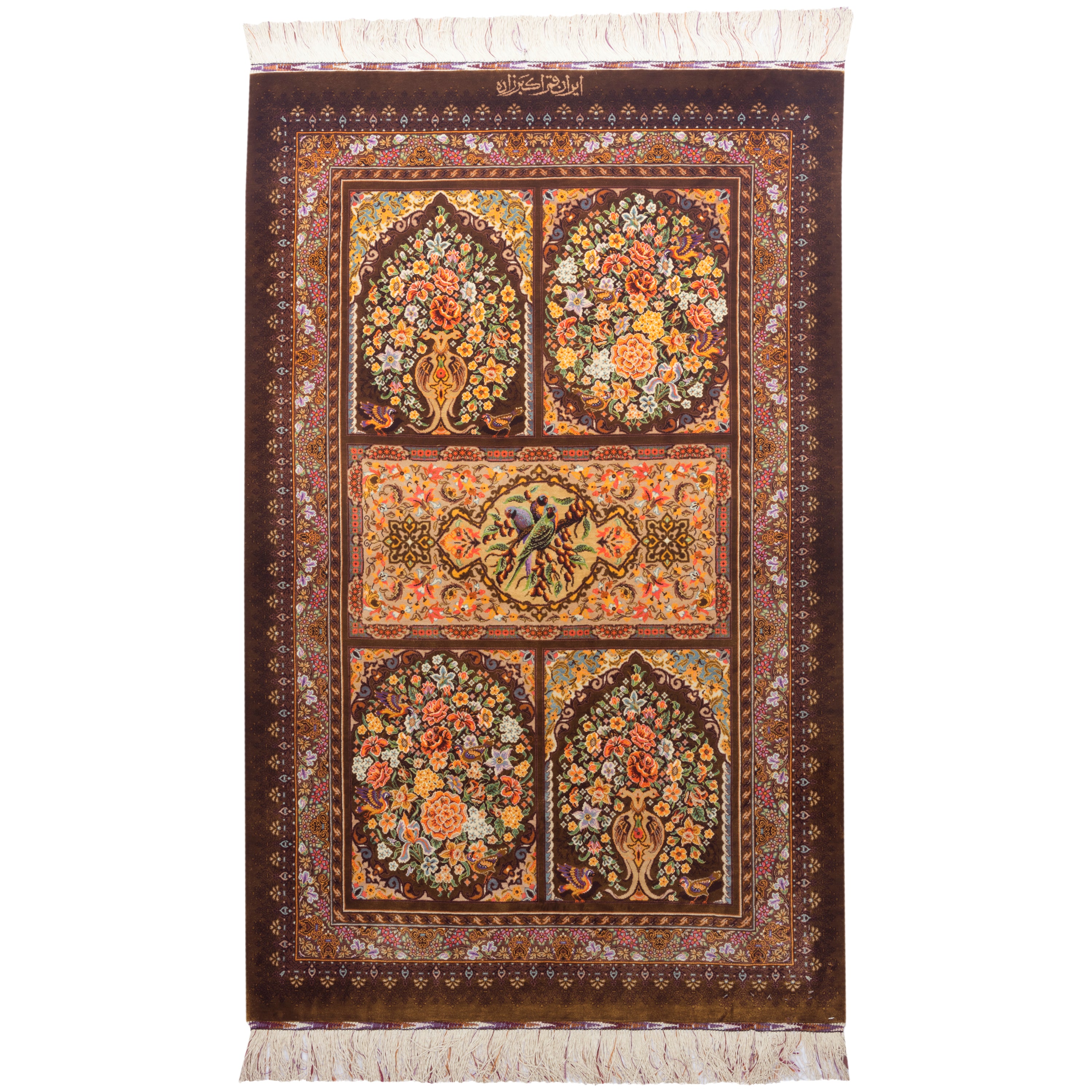 سجاد قم يدوي الصنع — غبي | حرير بالكامل | 80 × 125 سم | SKU 10100216