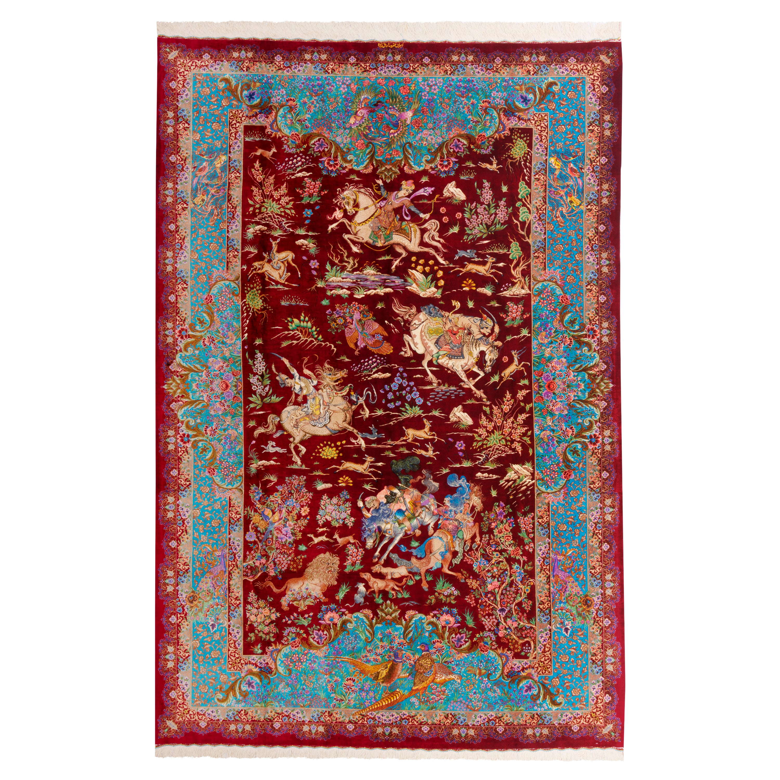 سجادة قم يدوية - ساراسار | حرير كامل | 200 × 300 سم | رمز المنتج 10601089