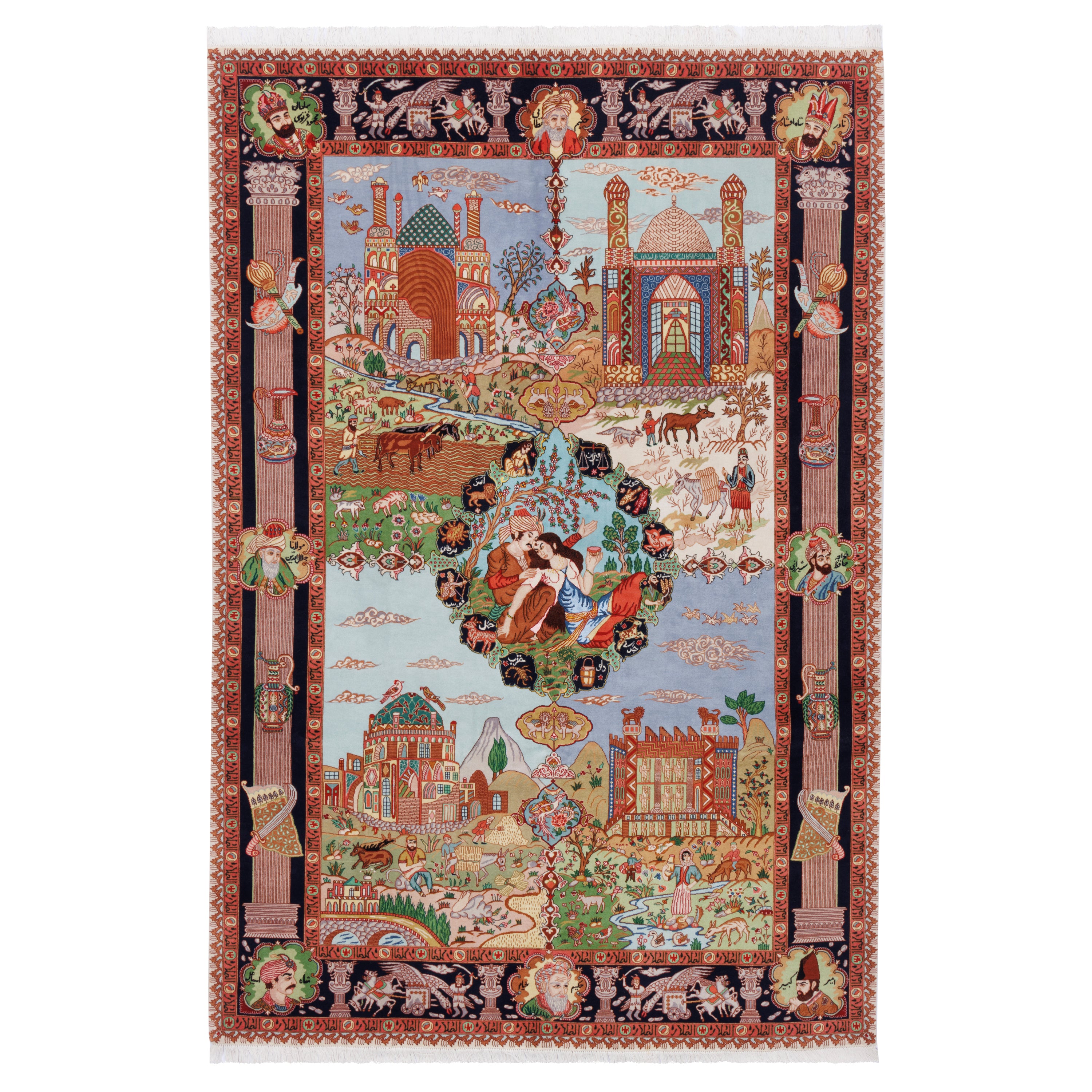 سجادة تبريز يدوية — ساراسار | خيط حرير / سدى قطن | 185 × 273 سم | رمز المنتج 10500079