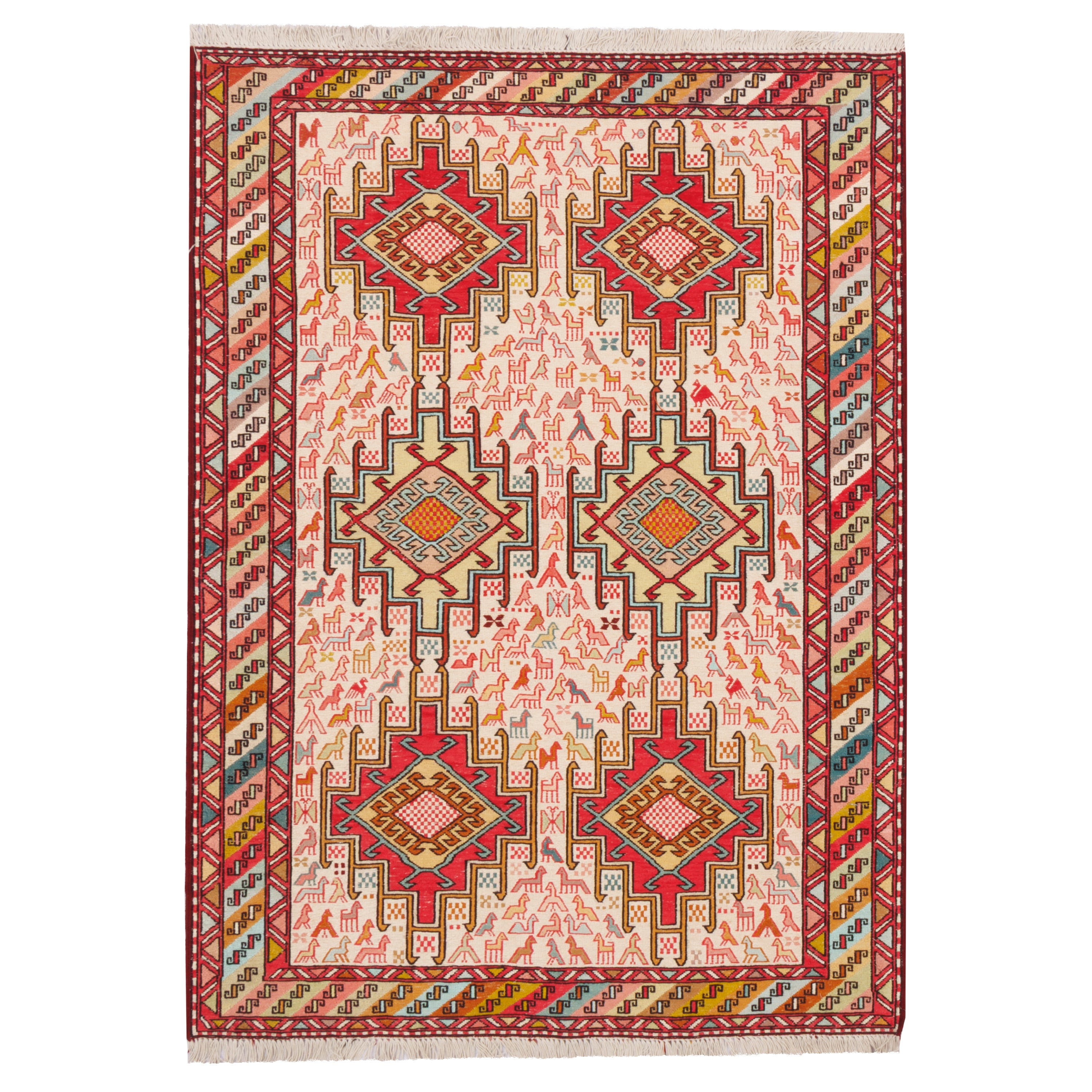 Sirjan Handmade Kilim — Sarasar | Full Wool | 100 × 140 cm | SKU 40101266