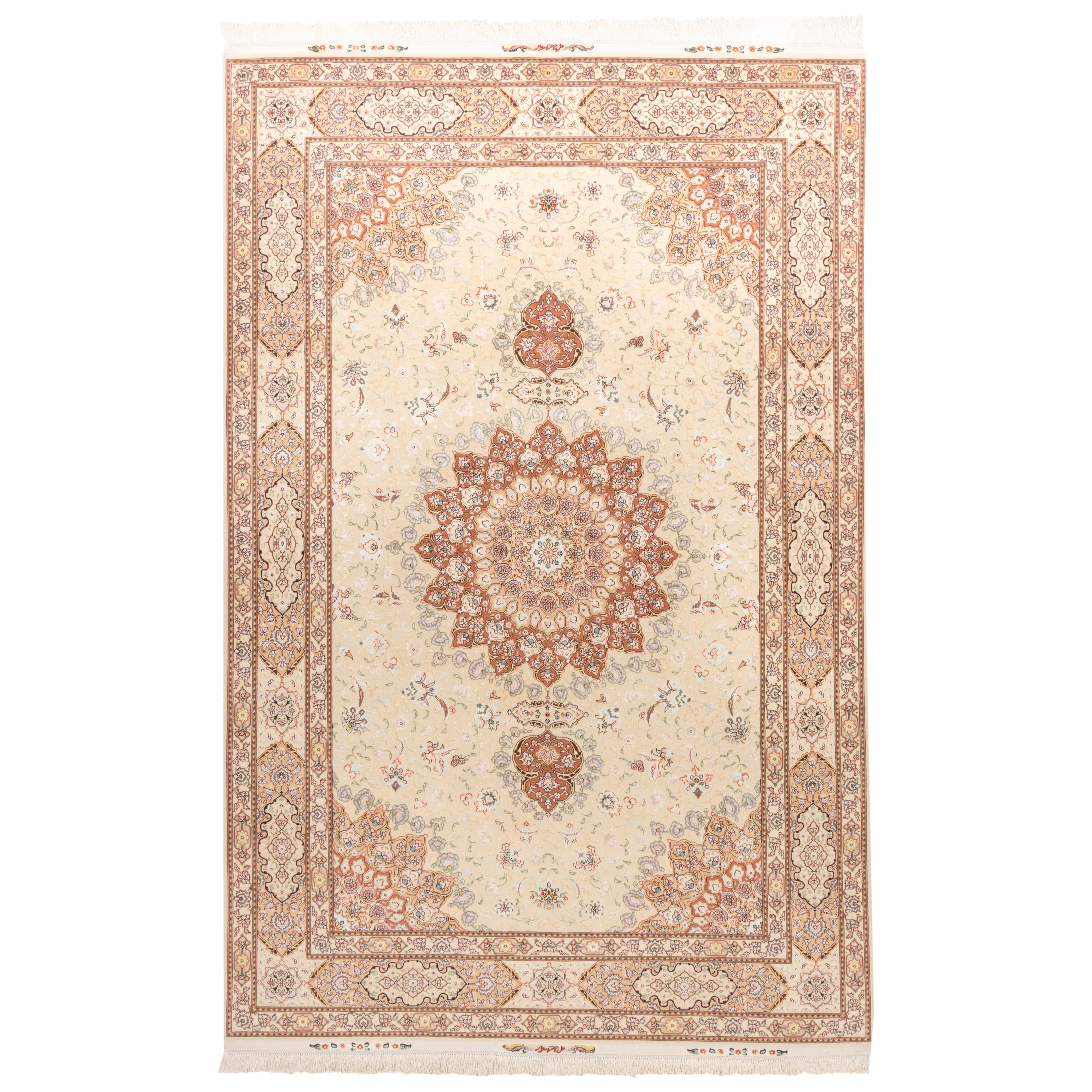 سجادة تبريز يدوية — لشك ترنج | وبر حرير / سداة حرير | 198 × 303 سم | SKU 10600968