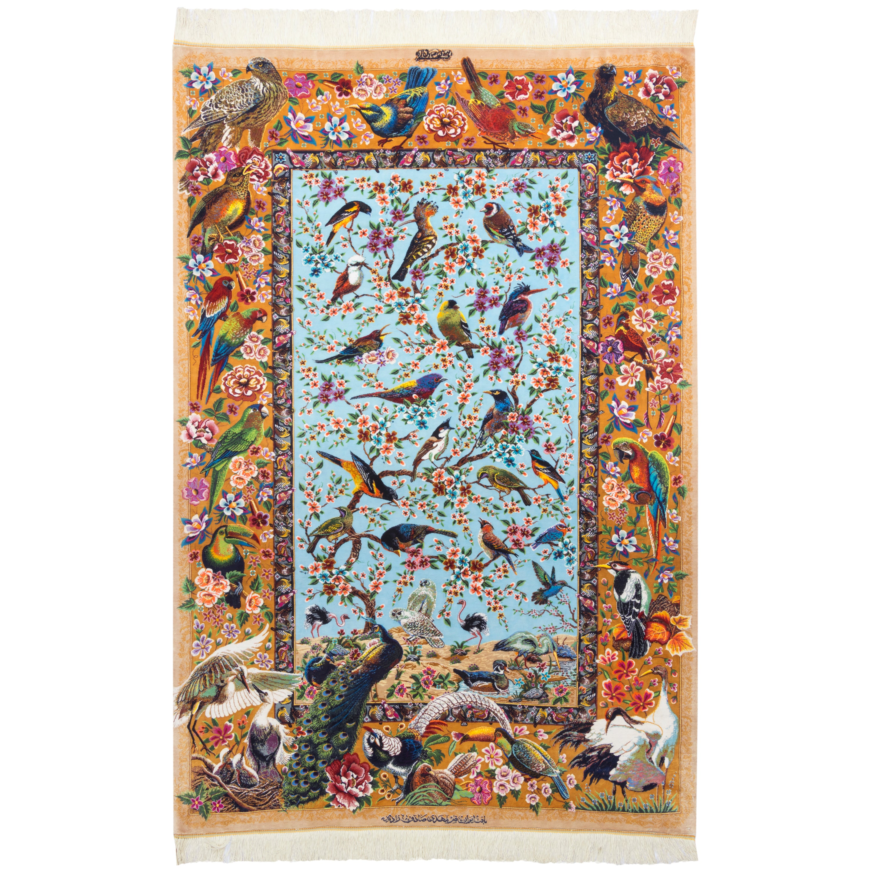 Qom Handmade Carpet — Sarasar | Full Silk | 108 × 158 cm | SKU 10100206