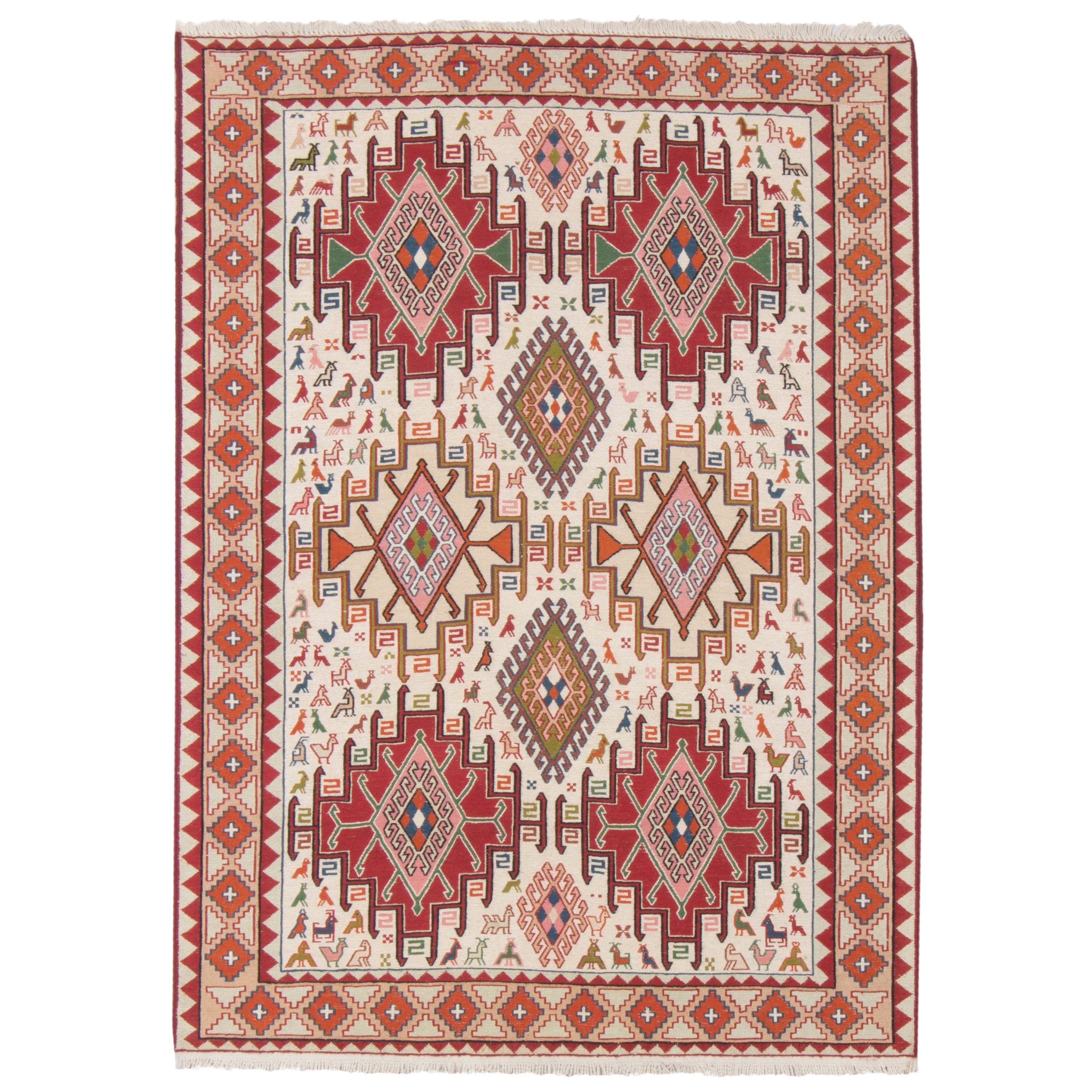 Sirjan Handmade Kilim — Sarasar | Full Wool | 105 × 145 cm | SKU 40101195